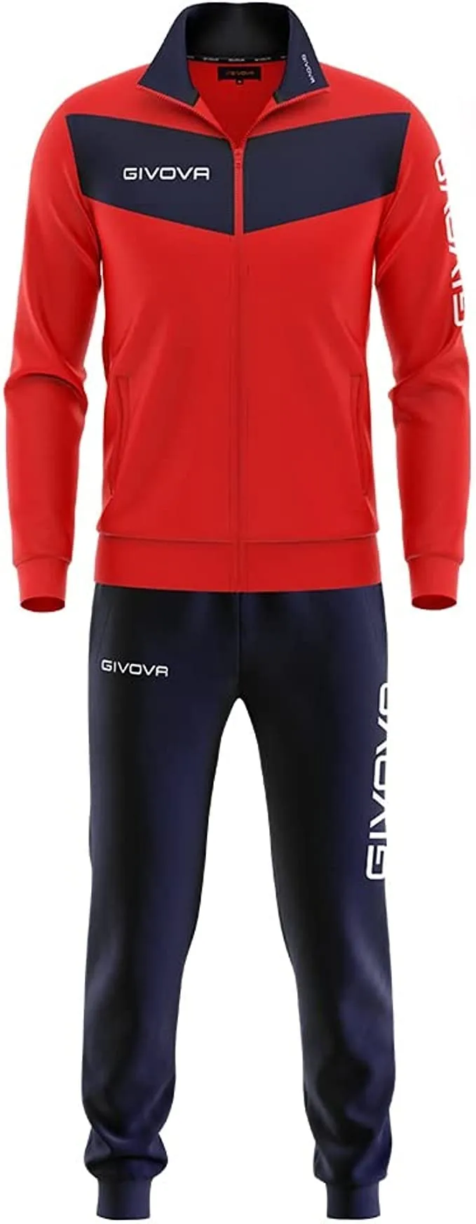 Givova Tuta Visa Triacetato Rosso/Blu, Taglia S - immagine 2