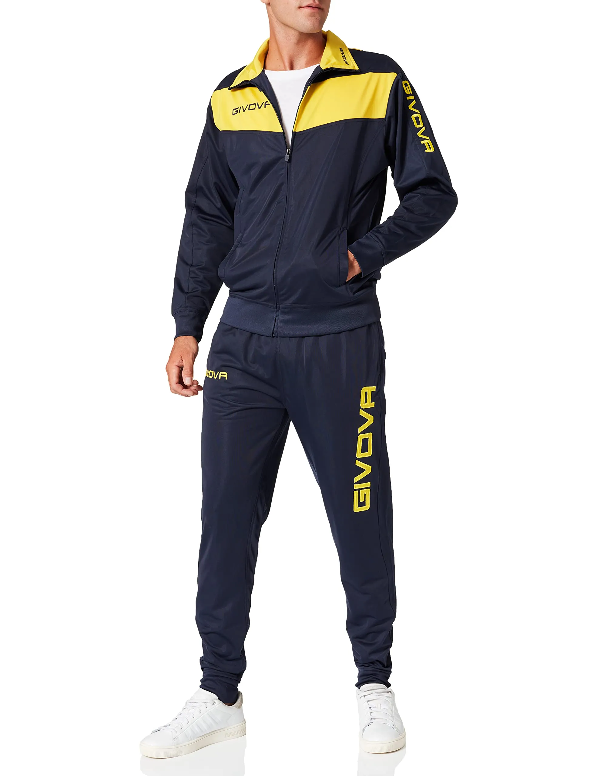 Givova Tuta Visa Triacetato Blu/Giallo, Tg. L - immagine 3