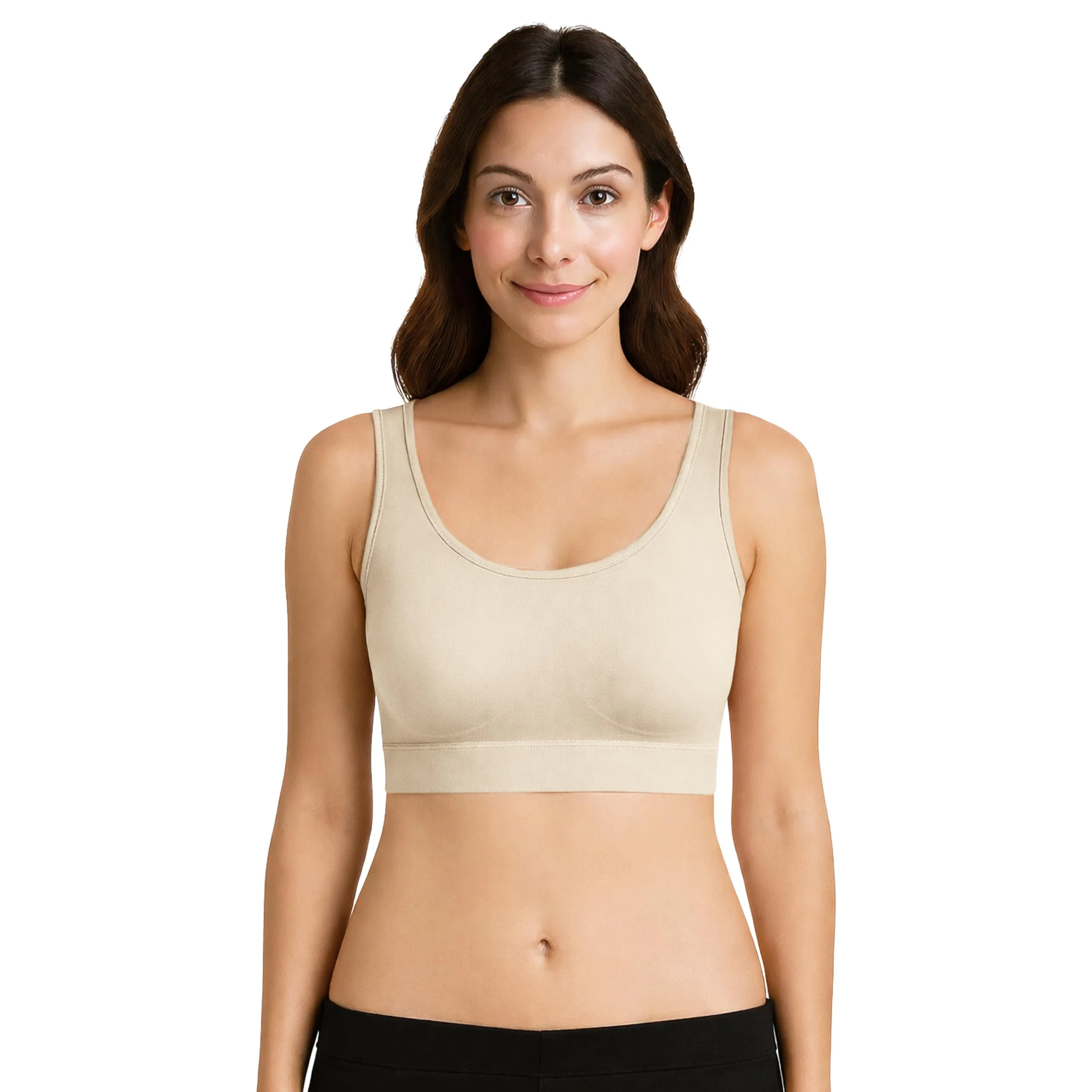 UnsichtBra Set di 3 Reggiseni Senza Ferretto, Senza Cuciture, Nero, Bianco, Beige - immagine 8