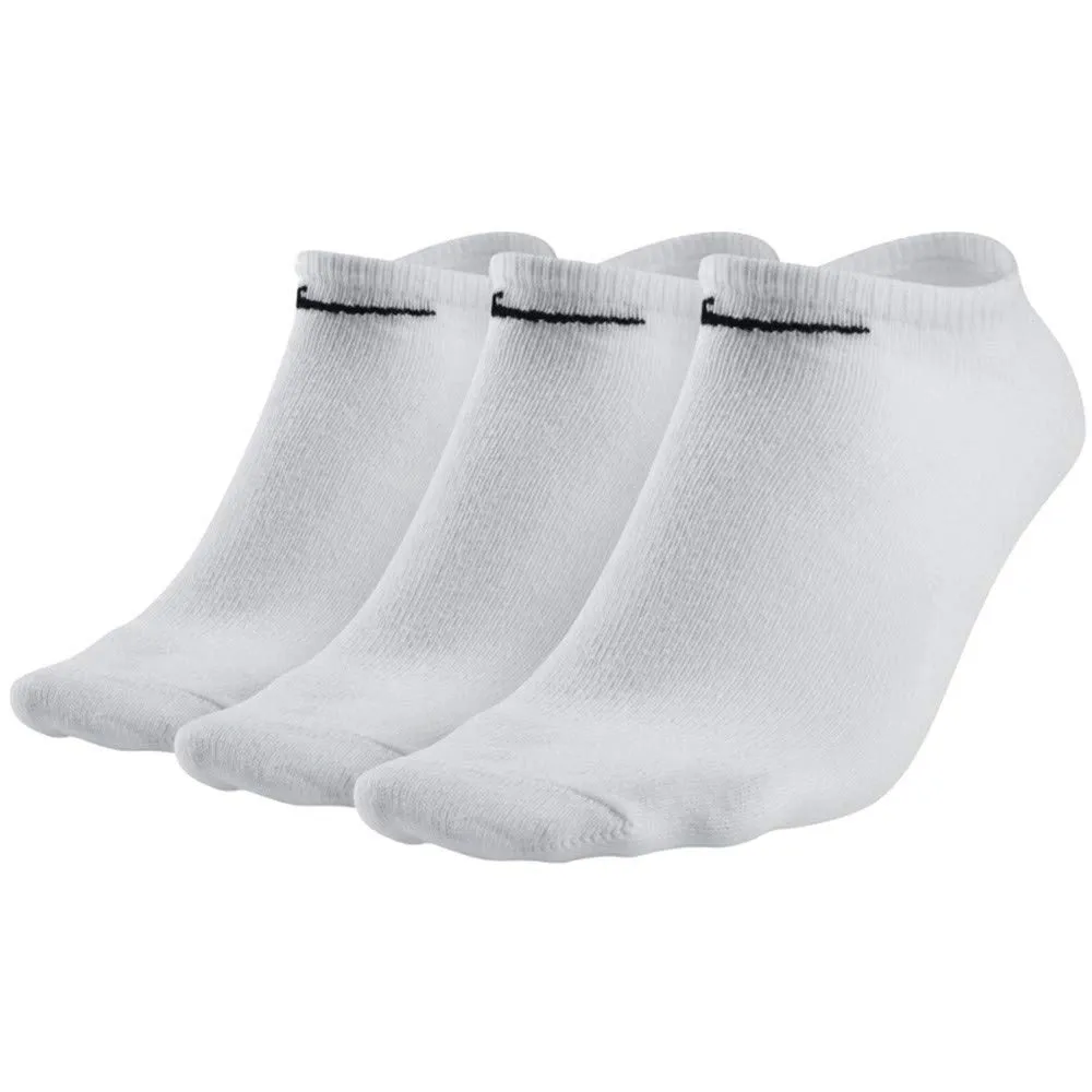 Nike Value No Show Unisex Adult Socks, 3 Pack, White, M - immagine 1