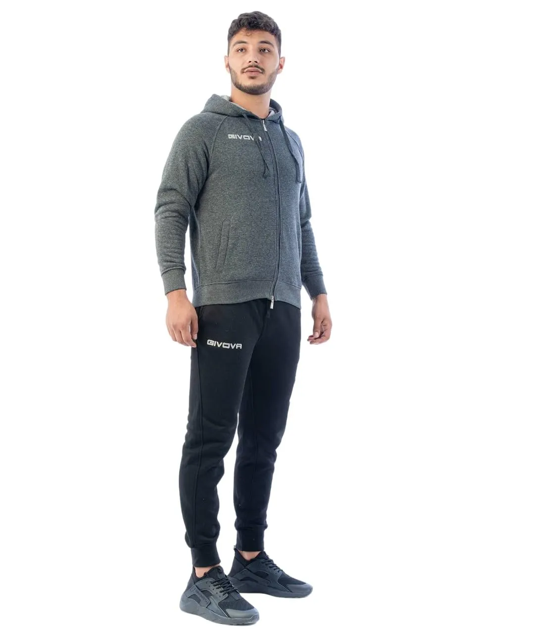Givova Tuta King Felpa Grigio Scuro/Nero XL - immagine 1