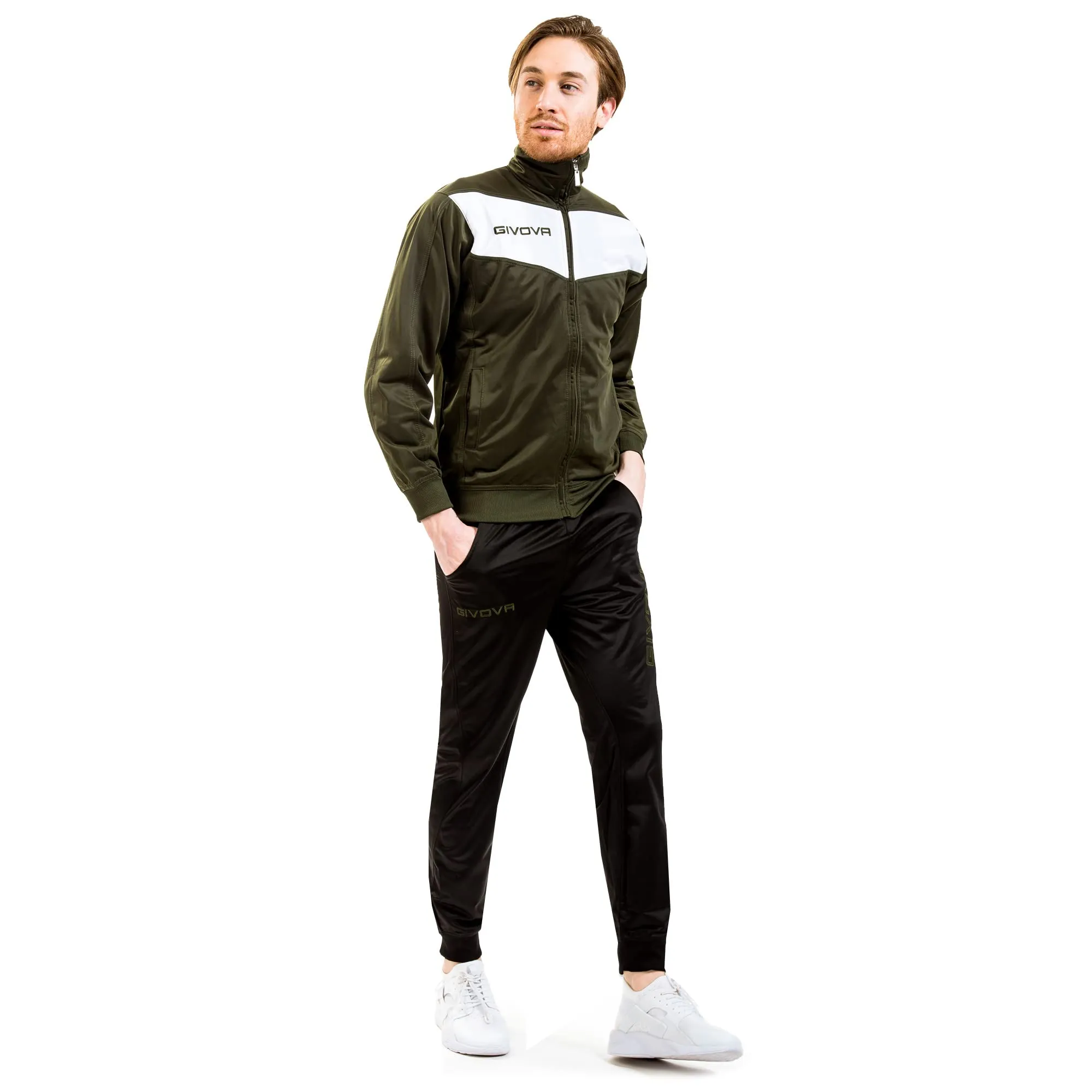 Givova Tuta Visa Triacetato Verde Militare/Nero XXS - immagine 1