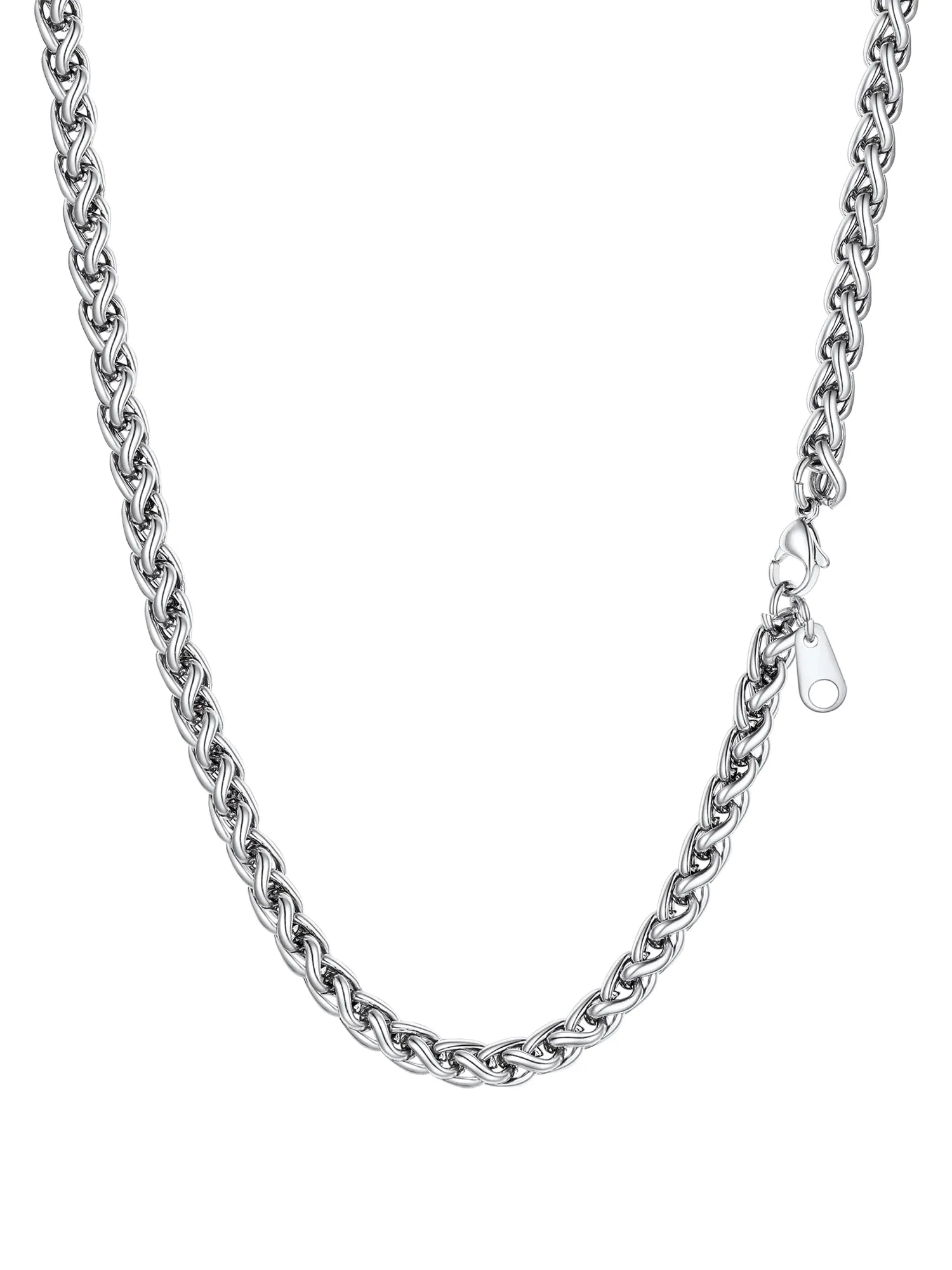PROSTEEL Collana a Maglia Spiga in Acciaio Inox 316L, 6mm x 46cm - immagine 1