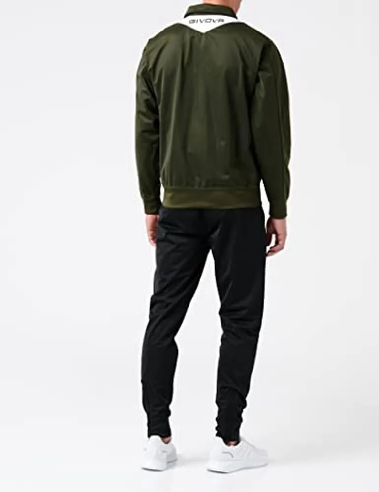Givova Tuta Visa Triacetato Verde Militare/Nero, Taglia M - immagine 3