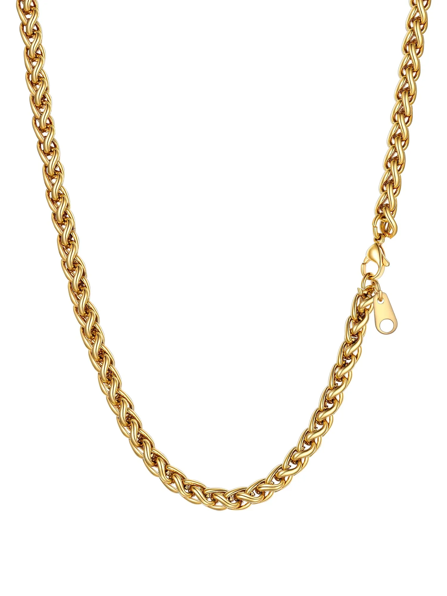 PROSTEEL Collana a Maglia Spiga in Acciaio Inox 316L, 6mm x 71cm - immagine 1