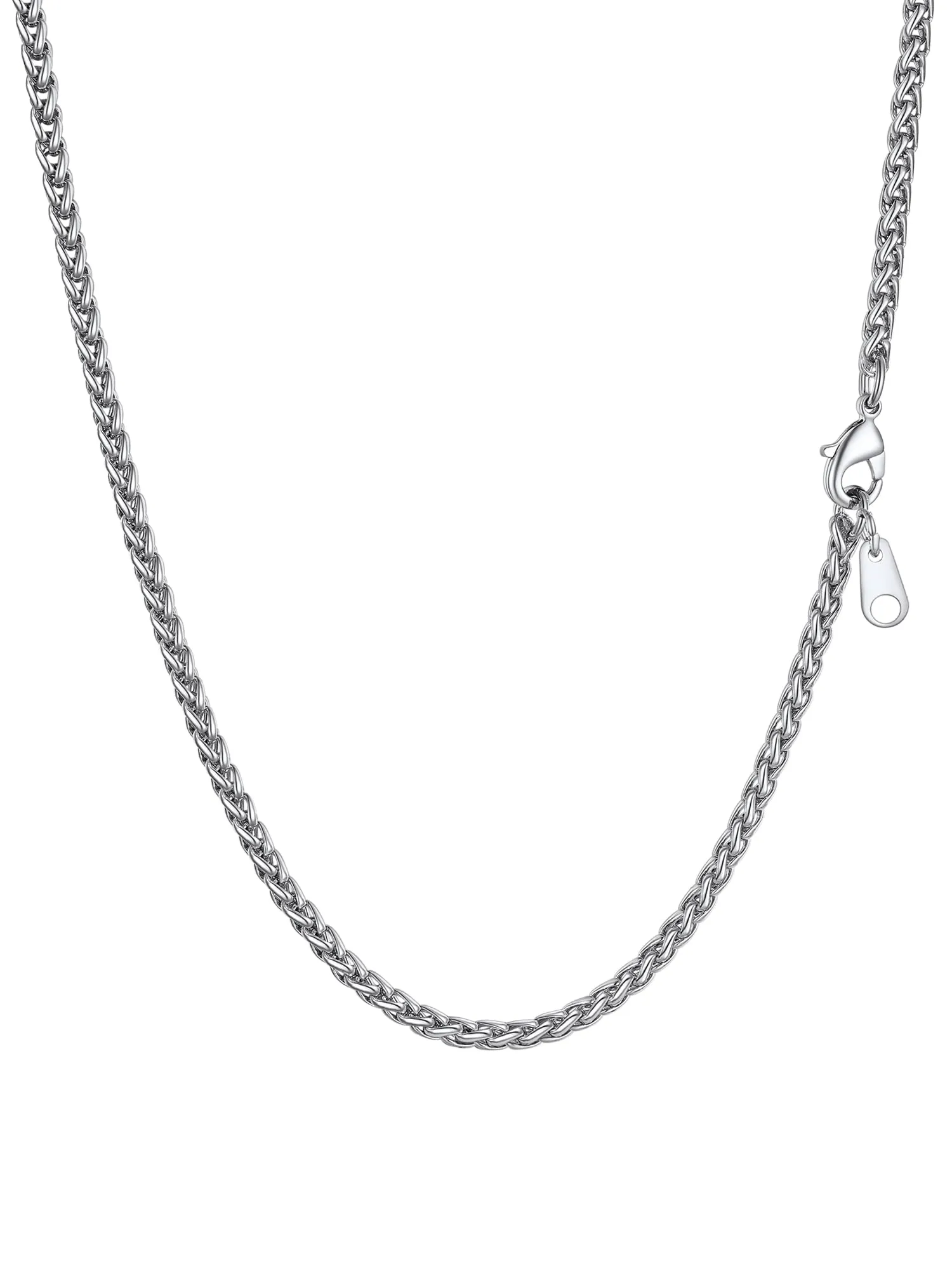 PROSTEEL Collana a Maglia Spiga in Acciaio Inox 316L, 3mm x 51cm - immagine 1