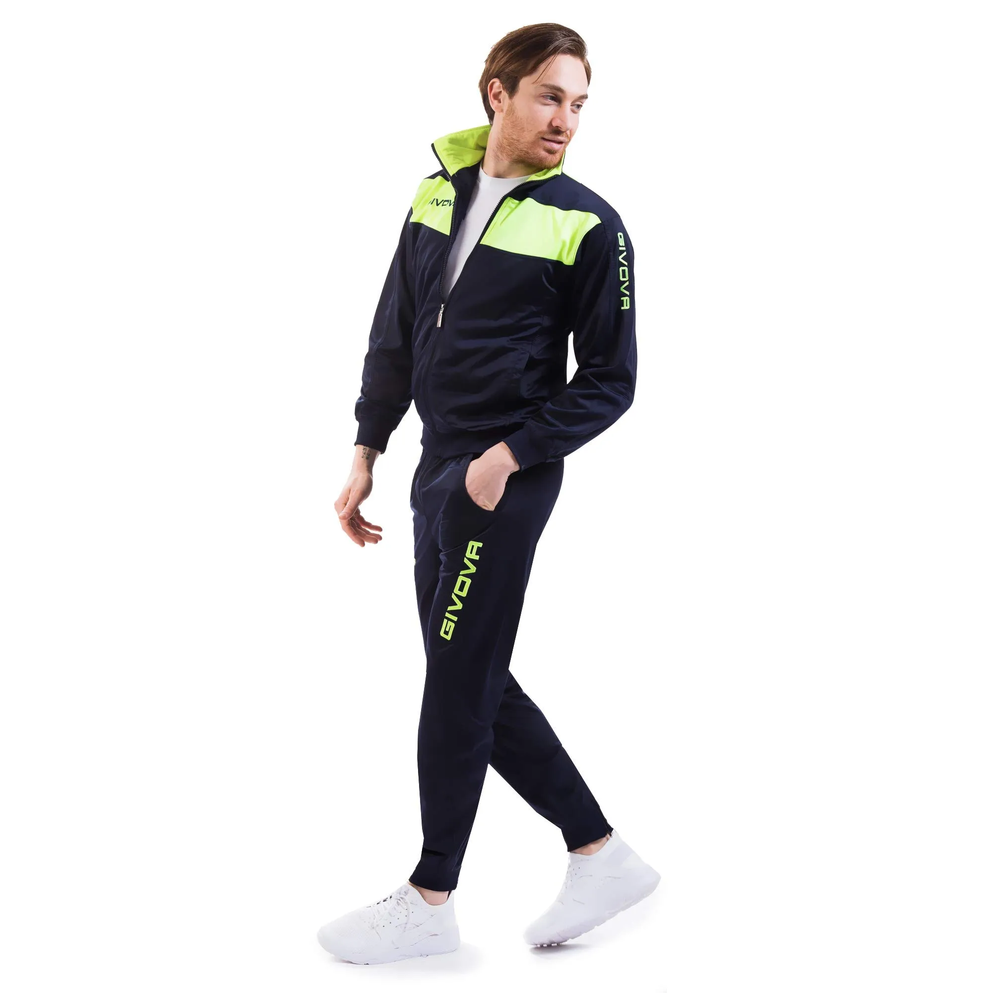 Givova Visa Tuta Sportiva Uomo Blu/Giallo Fluo 4XL - immagine 2