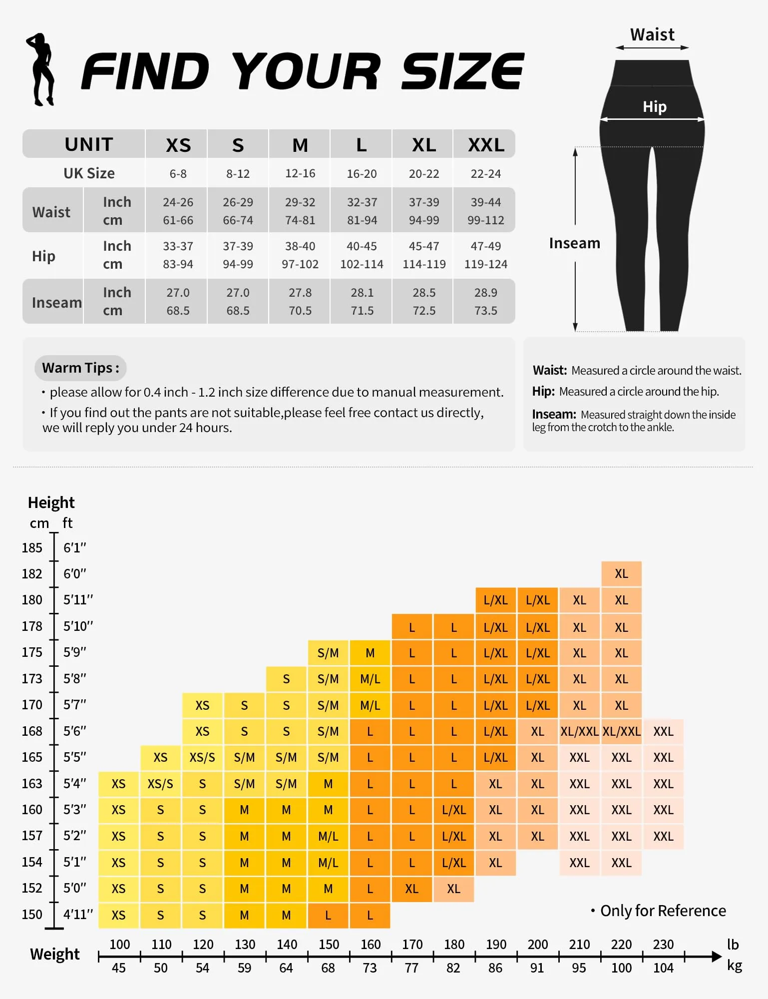 CAMBIVO Leggings Sportivi Donna Vita Alta con Tasche, SF10 - immagine 6