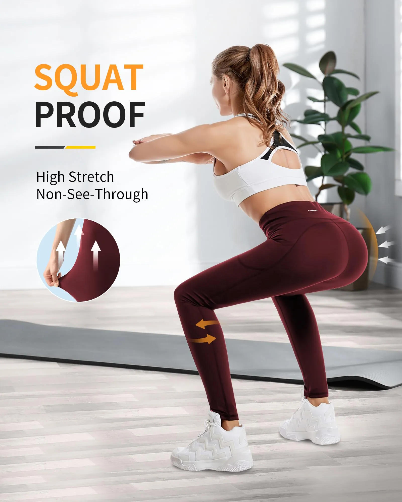 CAMBIVO Leggings Donna Sportivi a Vita Alta con Tasche per Yoga, Fitness, Pilates e Corsa - immagine 7