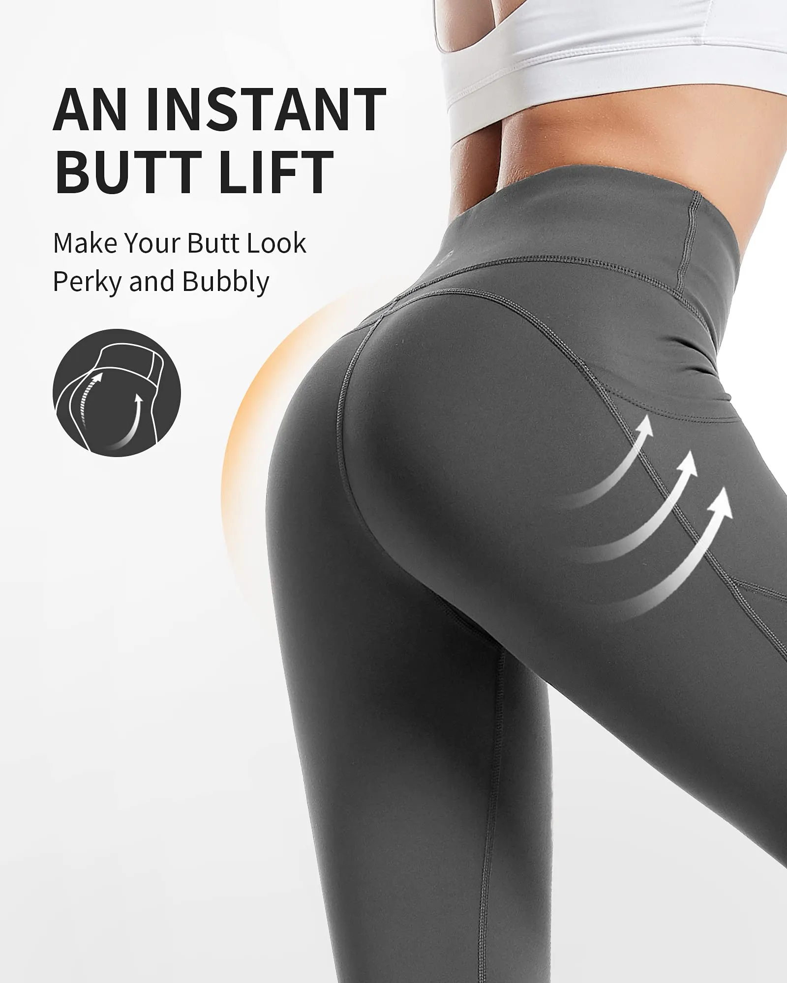 CAMBIVO Leggings Donna Sportivi a Vita Alta con Tasche per Yoga, Fitness e Corsa - immagine 4