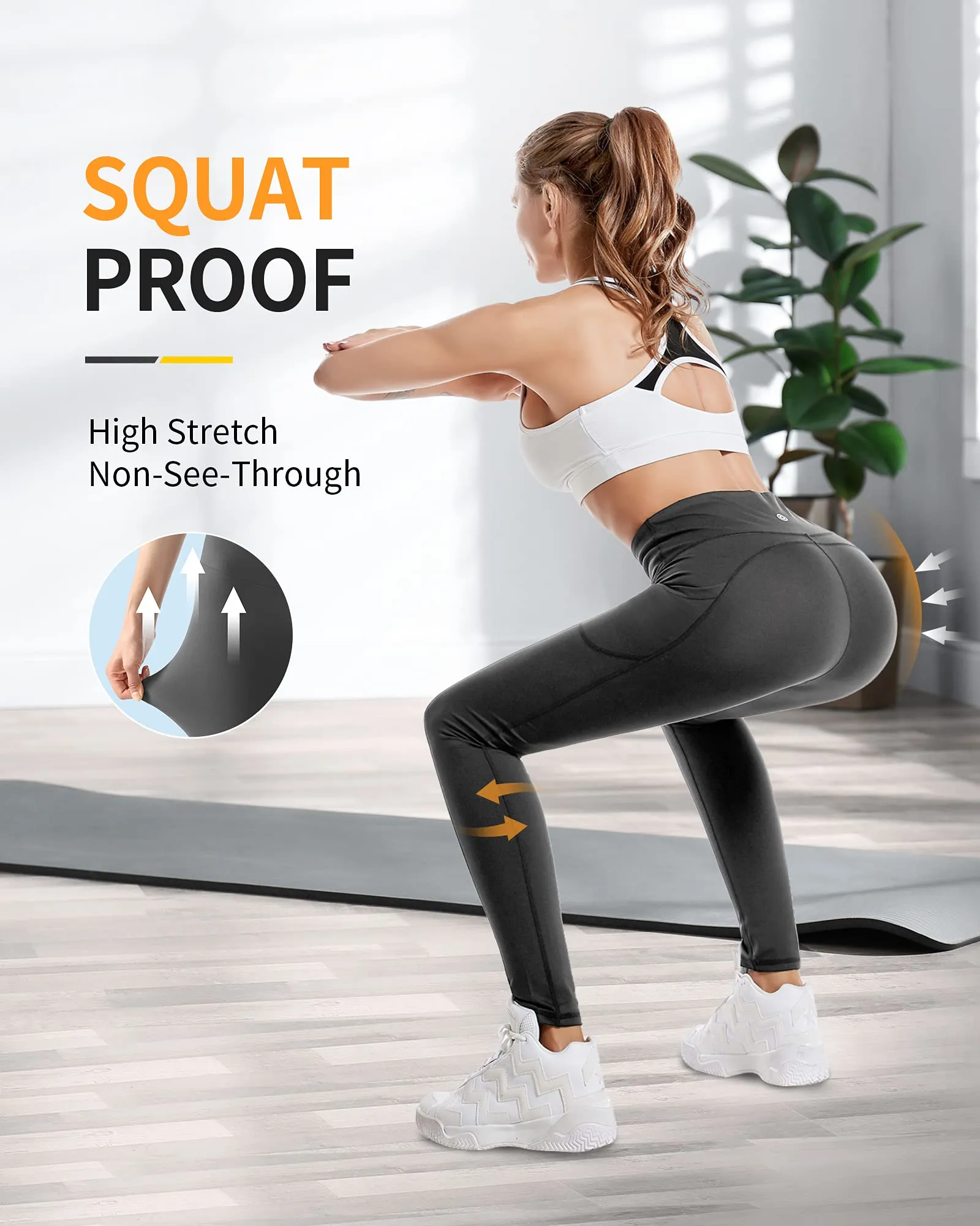 CAMBIVO Leggings Donna Sportivi a Vita Alta con Tasche per Yoga, Fitness e Corsa - immagine 7