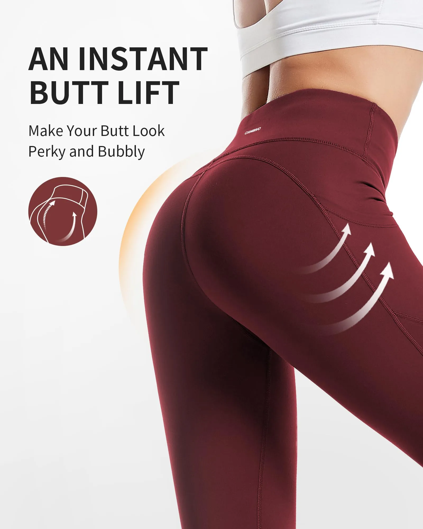 CAMBIVO Leggings Donna Sportivi a Vita Alta con Tasche per Yoga, Fitness, Pilates e Corsa - immagine 4