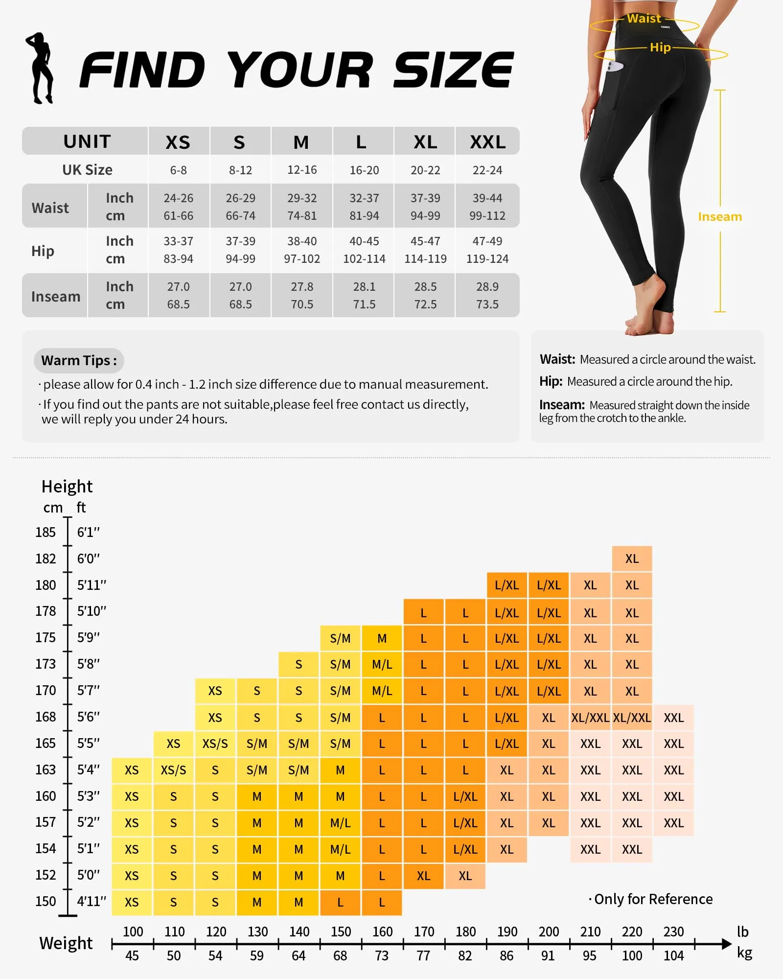 CAMBIVO Leggings Donna Sportivi a Vita Alta con Tasche per Yoga, Fitness, Pilates e Corsa - immagine 2