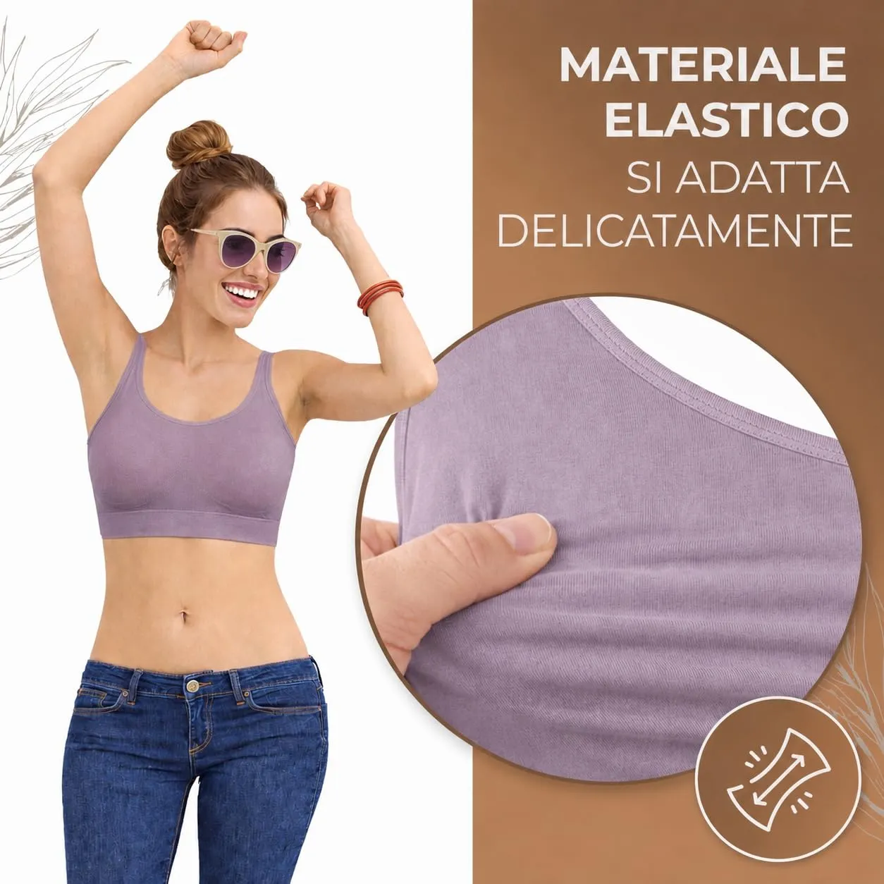 UnsichtBra Reggiseno Benessere Sportivo, XXL, Pastello Lilla - immagine 5