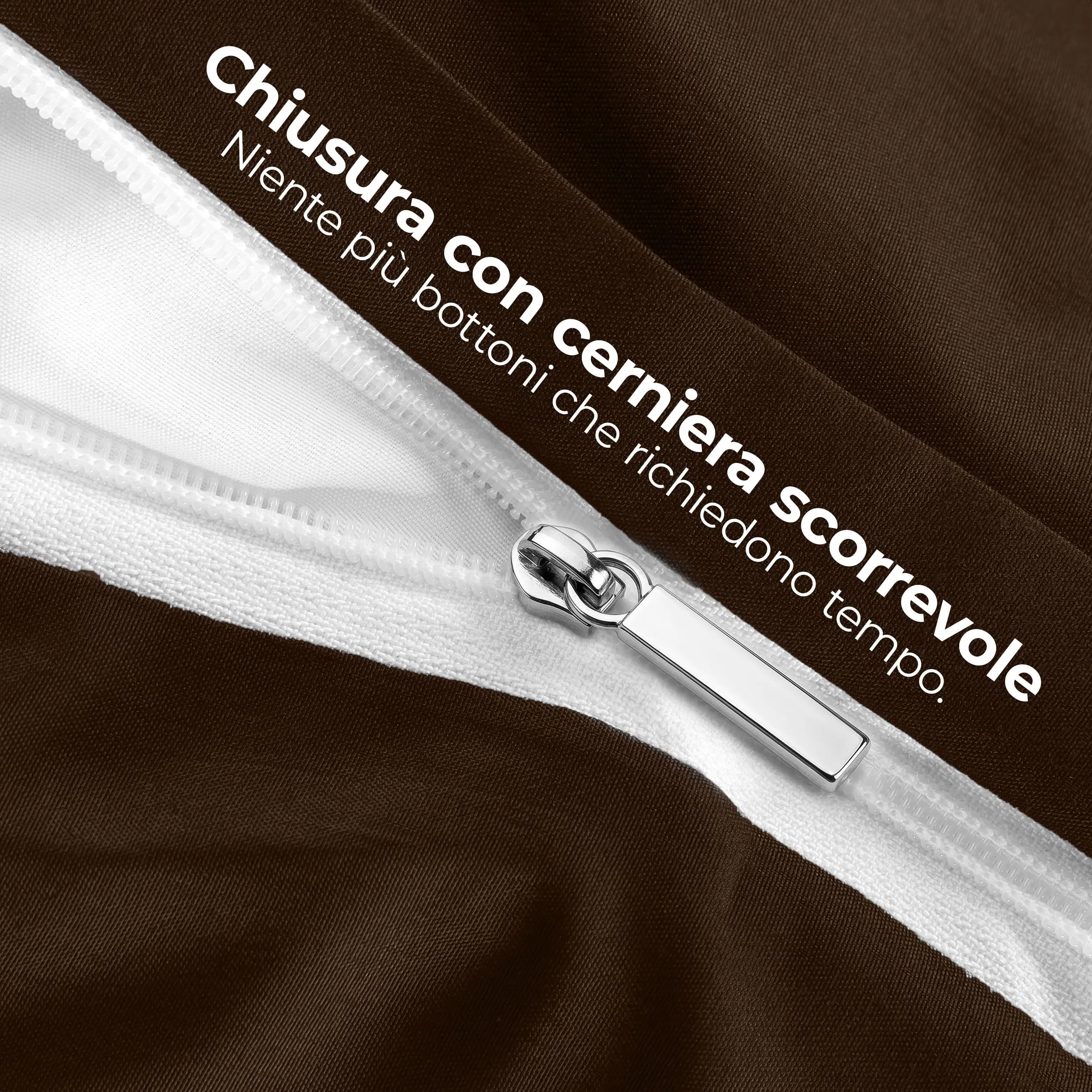 Utopia Bedding Set Copripiumino Singolo 135x200 cm e Federa 80x80 cm, Marrone - immagine 6