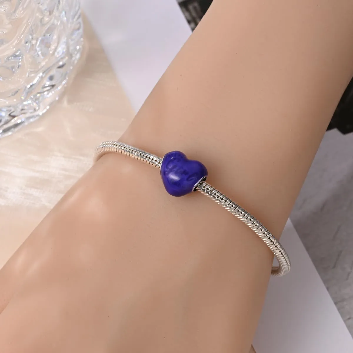 Pandach Bead Charm in Argento Sterling 925 con Cubic Zirconia, Compatibile con Braccialetti e Collane Europei - immagine 5