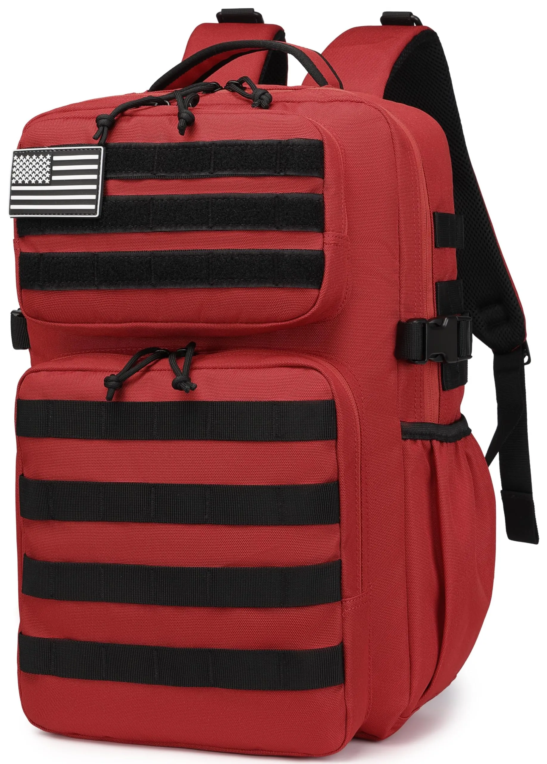 Wotony Zaino Tattico Militare Impermeabile con Sistema Molle, 30L, Rosso - immagine 3