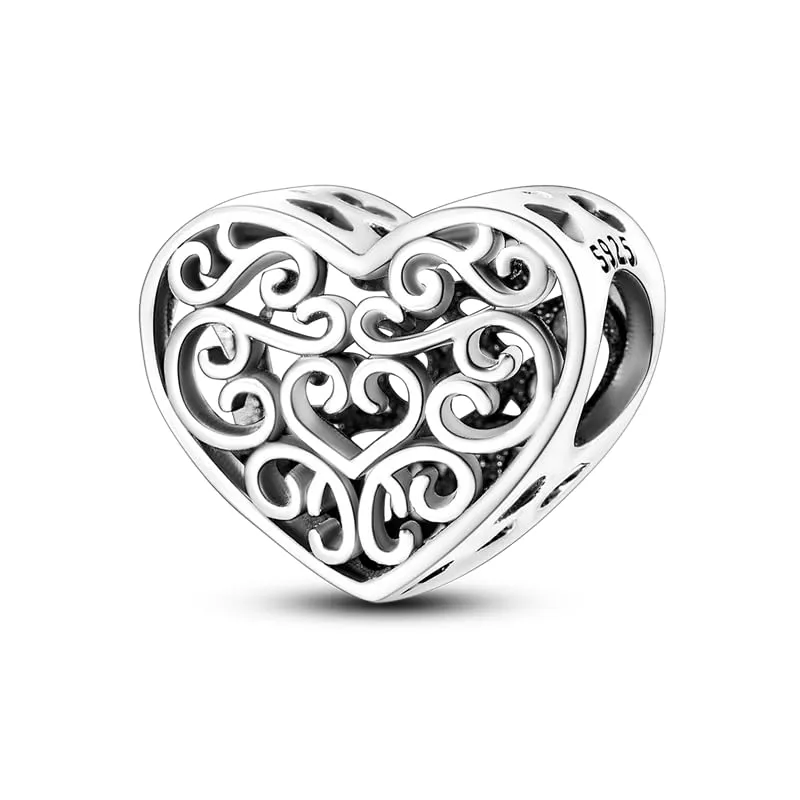 TINSLO Bead Charm Ciondolo Argento Sterling 925 con Cubic Zirconia per Braccialetti e Collane Pandora e Europei - immagine 1
