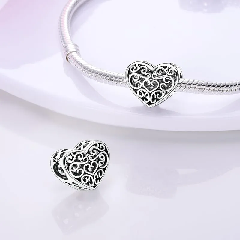 TINSLO Bead Charm Ciondolo Argento Sterling 925 con Cubic Zirconia per Braccialetti e Collane Pandora e Europei - immagine 2