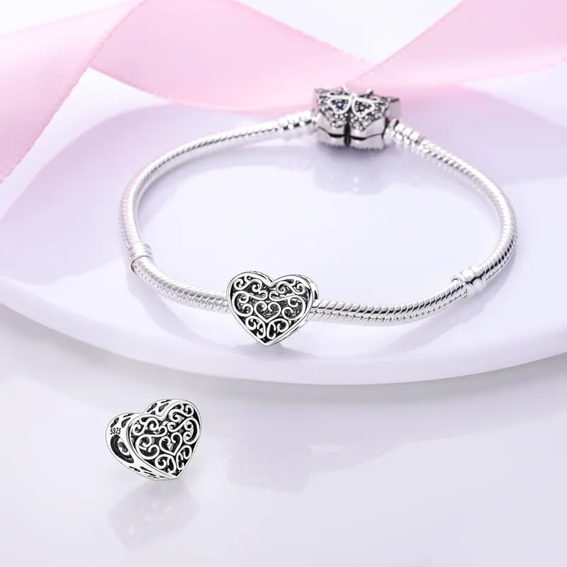 TINSLO Bead Charm Ciondolo Argento Sterling 925 con Cubic Zirconia per Braccialetti e Collane Pandora e Europei - immagine 3