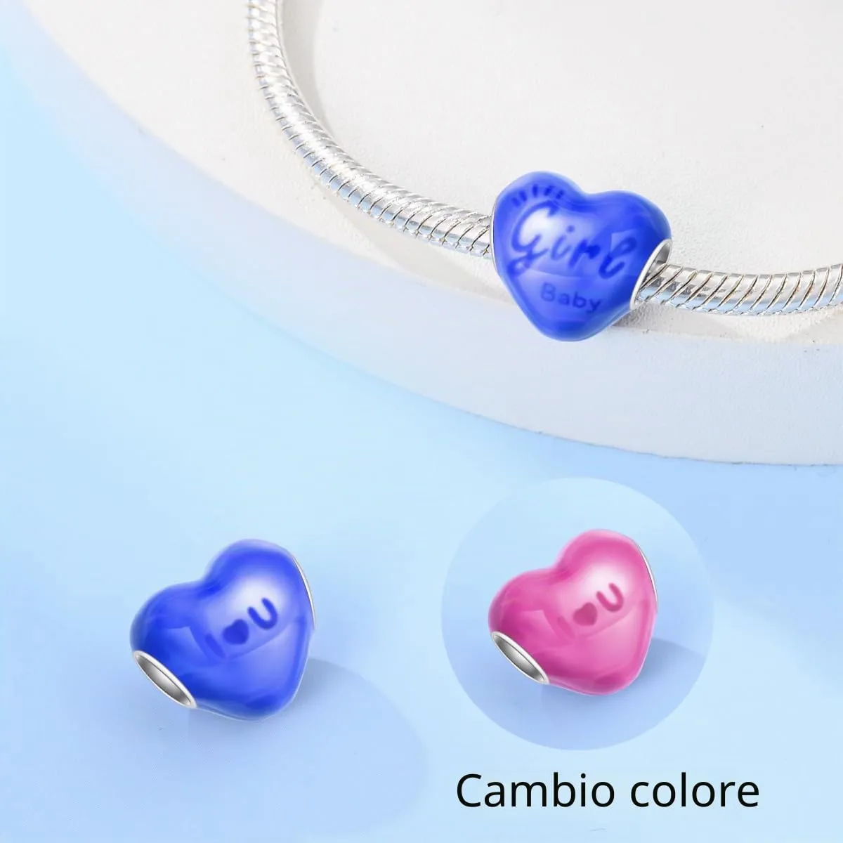 TINSLO Bead Charm Ciondolo in Argento Sterling 925 con Cubic Zirconia per Braccialetti e Collane Europee - immagine 3