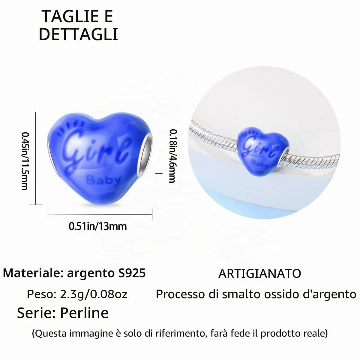 TINSLO Bead Charm Ciondolo in Argento Sterling 925 con Cubic Zirconia per Braccialetti e Collane Europee - immagine 6