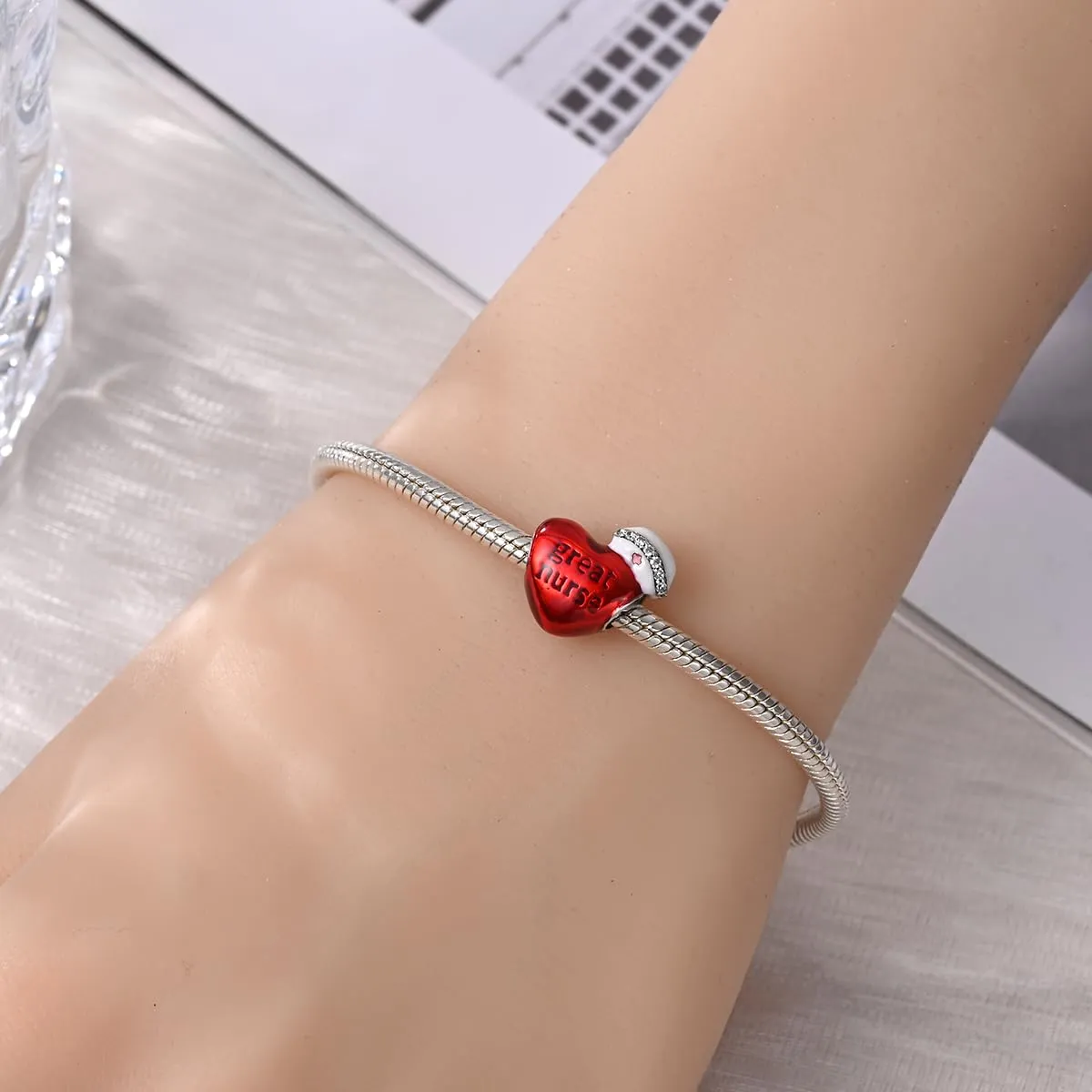 Pandach Bead Charm Ciondolo Argento Sterling 925 con Cubic Zirconia per Braccialetti e Collane Europei - immagine 4
