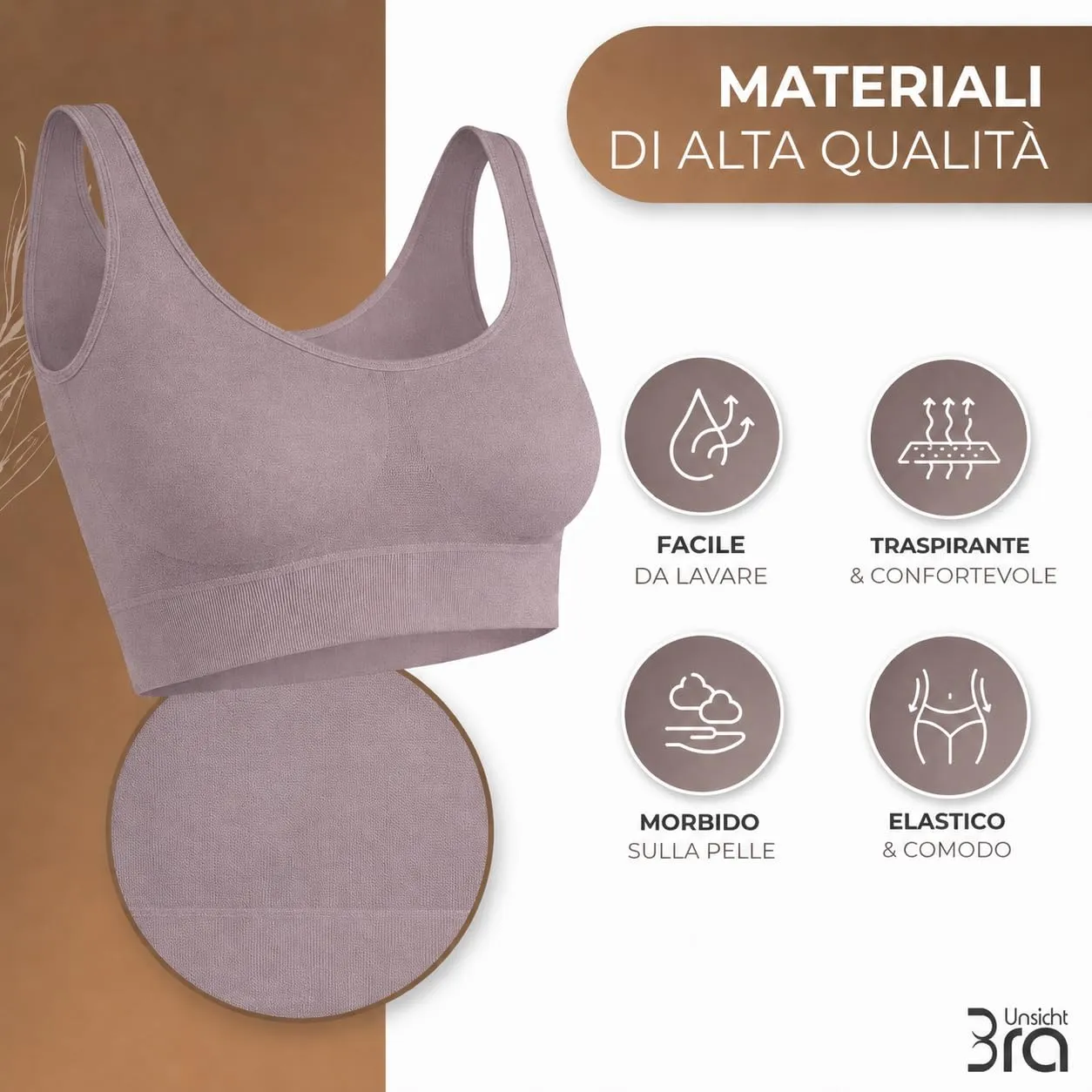 UnsichtBra Reggiseno Benessere Sportivo, 3XL, Pastello Lilla - immagine 2