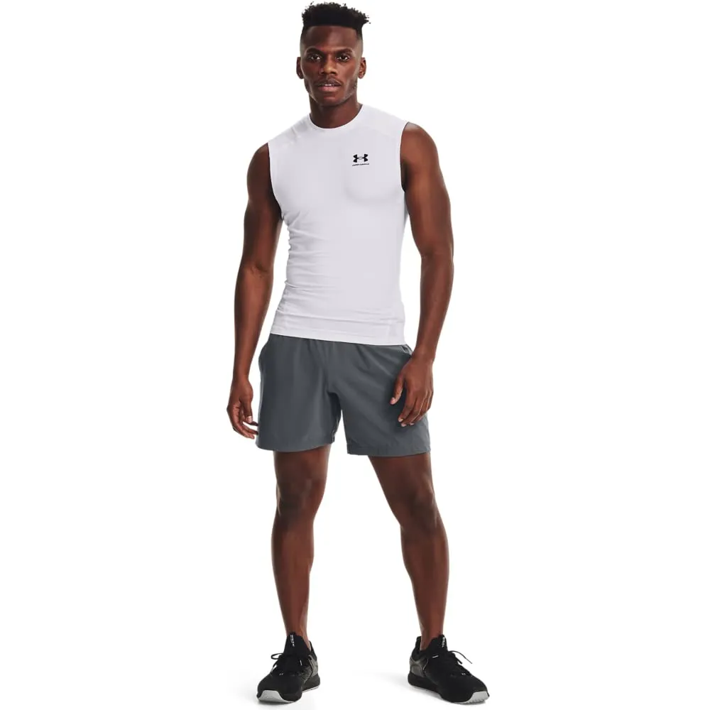 Under Armour HeatGear Maglietta Senza Maniche a Compressione da Uomo - Bianco - 4XL - immagine 3
