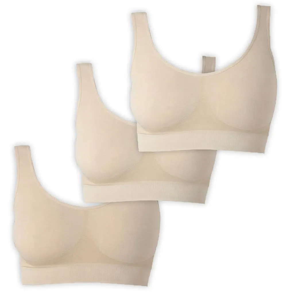 UnsichtBra Set di 3 Reggiseni Senza Ferretto Senza Cuciture - Nero, Bianco, Beige - immagine 1