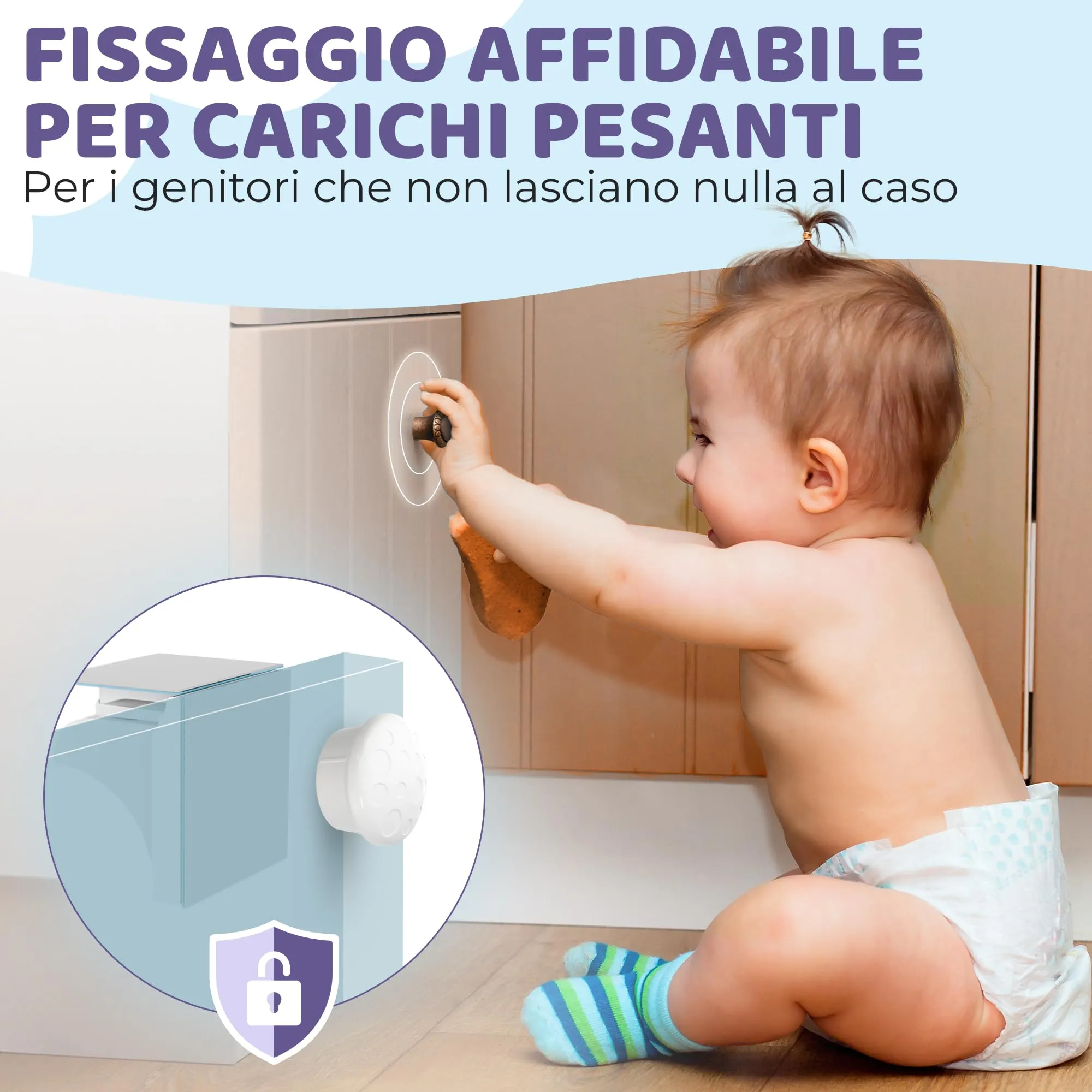 WunderHippo Chiusura Magnetica per Cassetti e Ante, 12 Serrature e 3 Chiavi - immagine 5