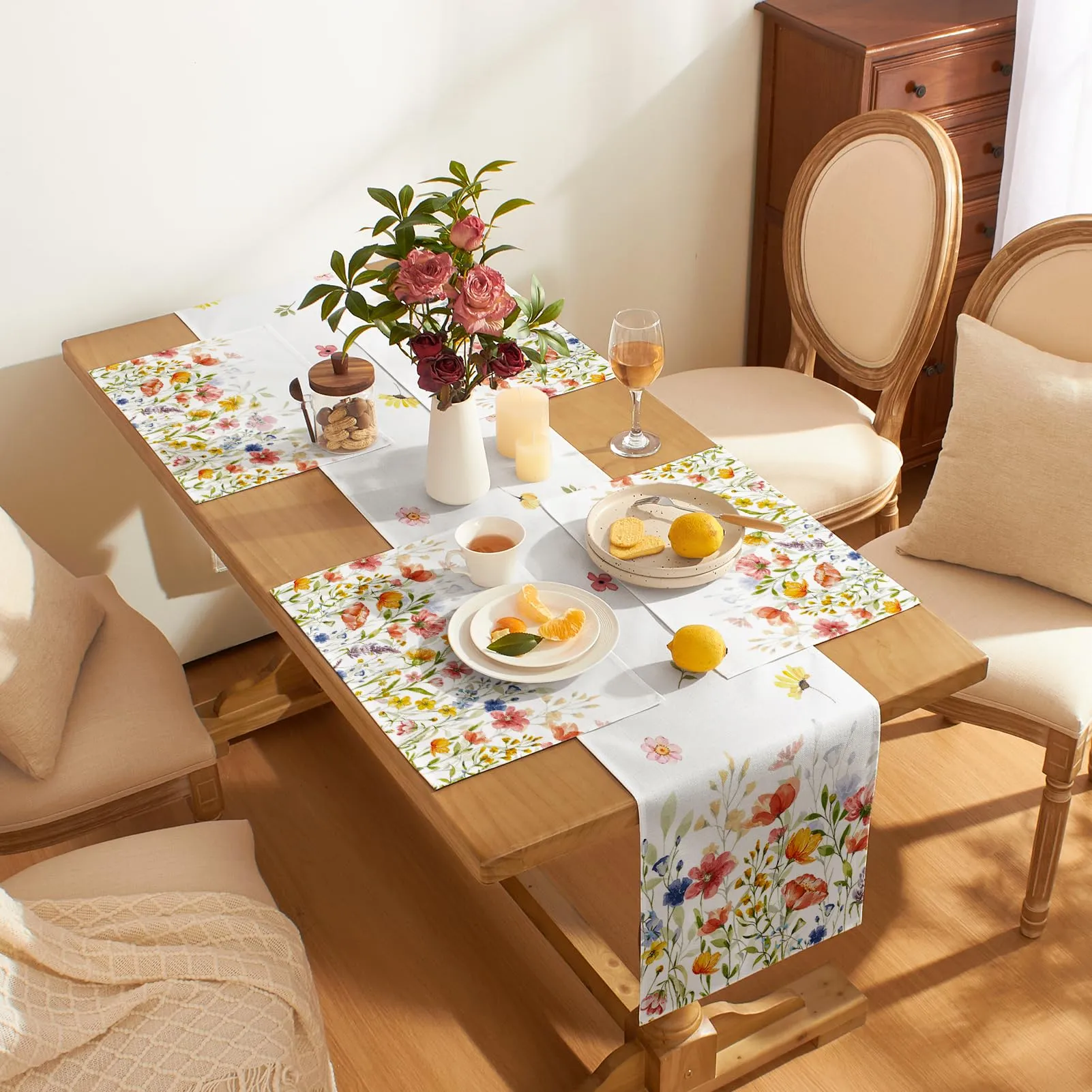 Softalker Runner da Tavolo a Fiori Selvatici, 33 x 305 cm - immagine 7