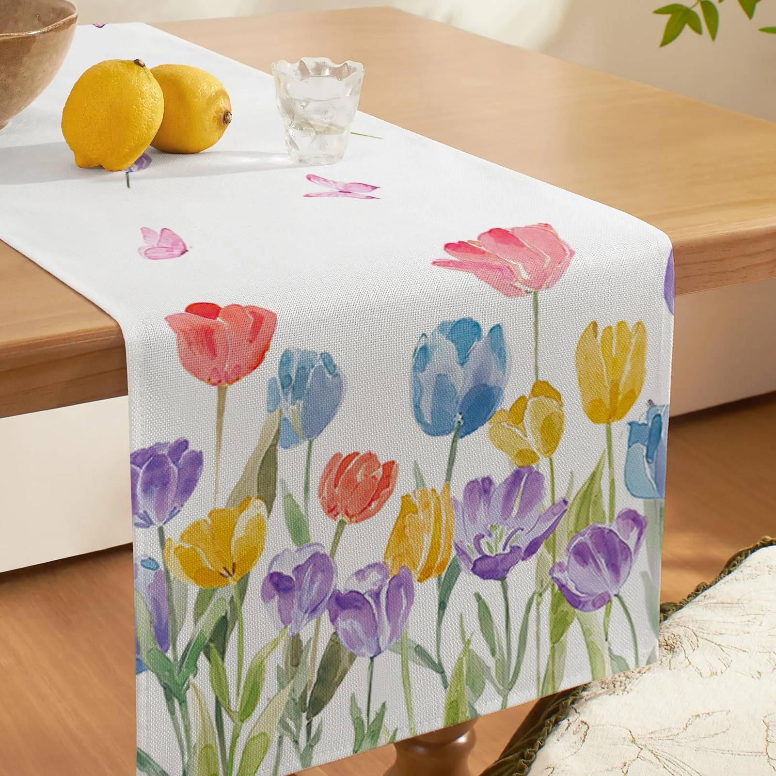 Softalker Runner da Tavolo Primaverile con Tulipani, 33 x 122 cm - immagine 3