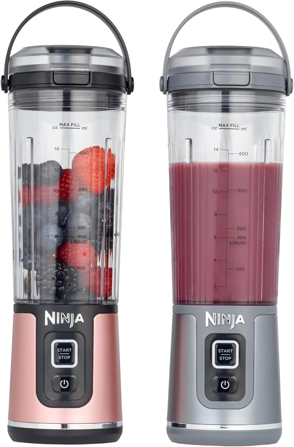Ninja Blast Frullatore Portatile x2 530 ml, Oro Rosa e Argento Metallico, BC151UKEUGV - immagine 1