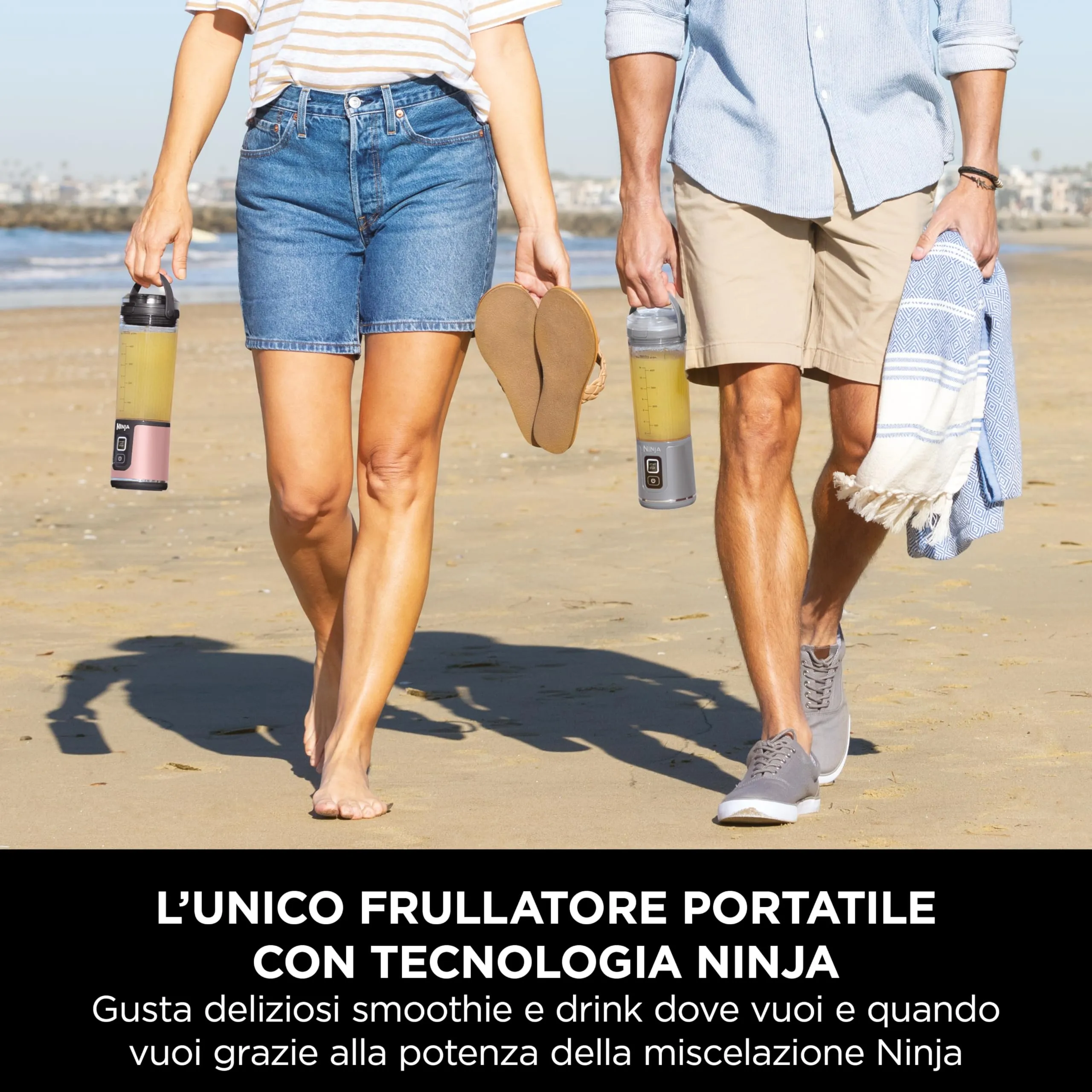 Ninja Blast Frullatore Portatile x2 530 ml, Oro Rosa e Argento Metallico, BC151UKEUGV - immagine 3