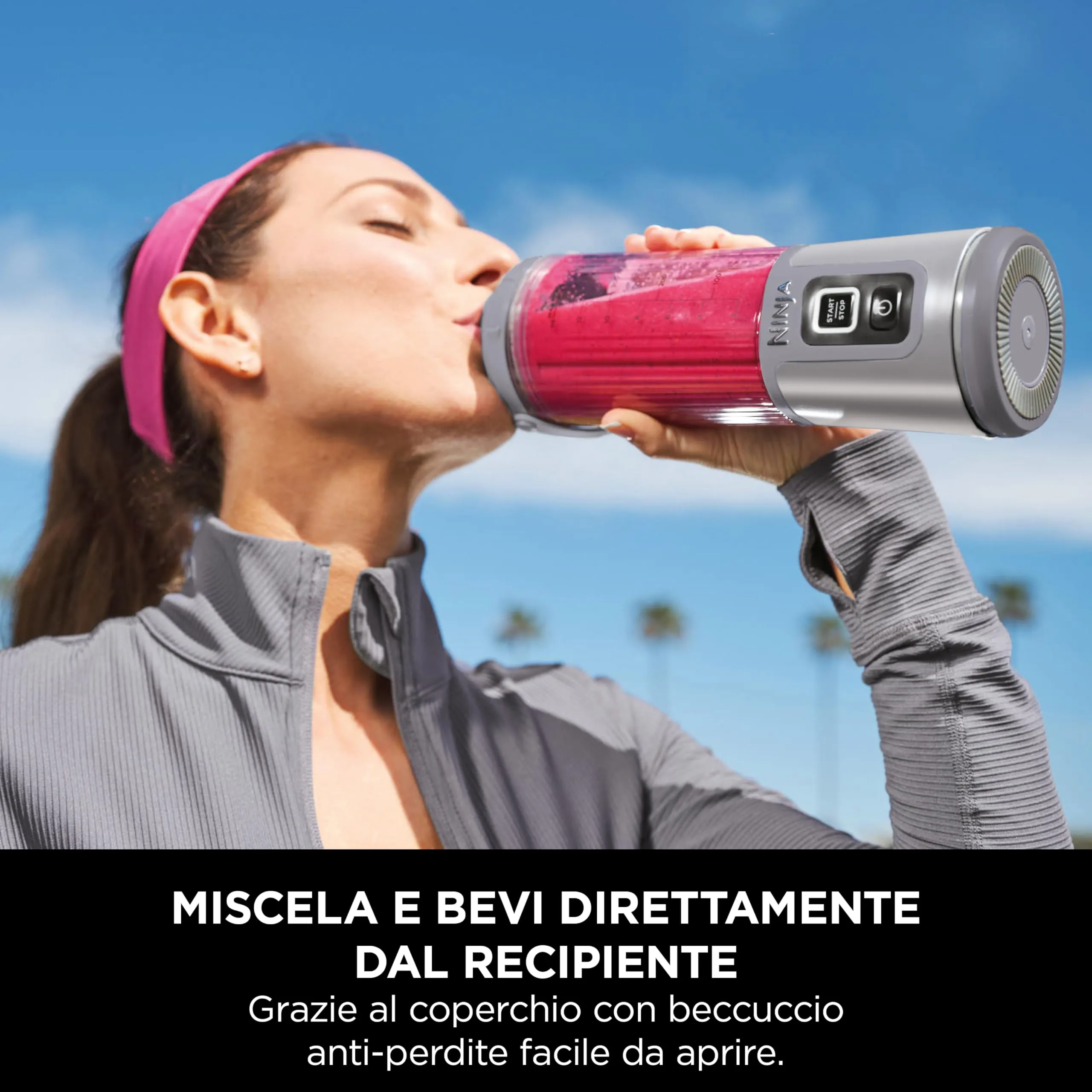Ninja Blast Frullatore Portatile x2 530 ml, Oro Rosa e Argento Metallico, BC151UKEUGV - immagine 5