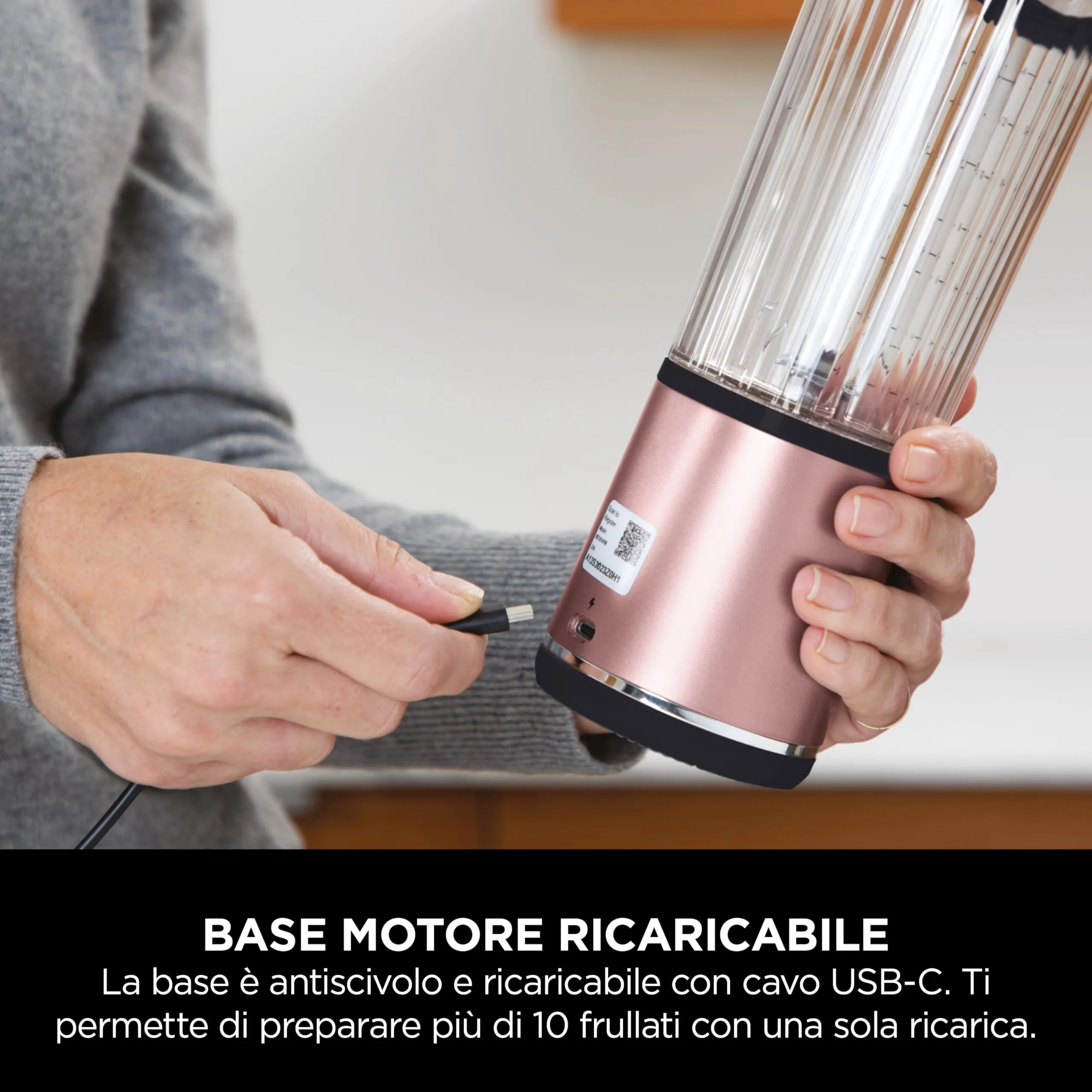 Ninja Blast Frullatore Portatile x2 530 ml, Oro Rosa e Argento Metallico, BC151UKEUGV - immagine 8
