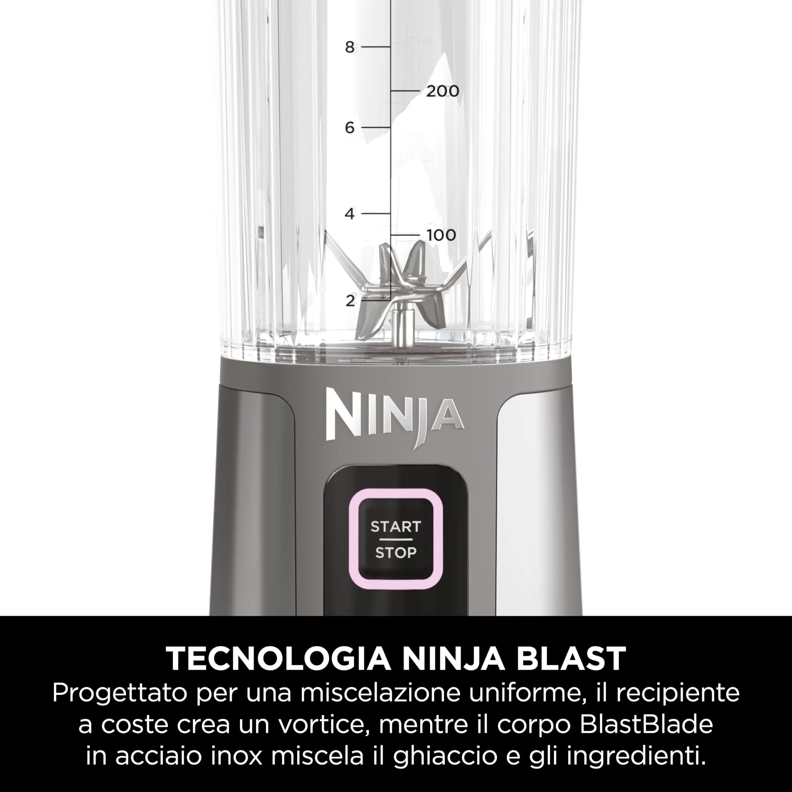 Ninja Blast Frullatore Portatile x2 530 ml, Oro Rosa e Argento Metallico, BC151UKEUGV - immagine 9