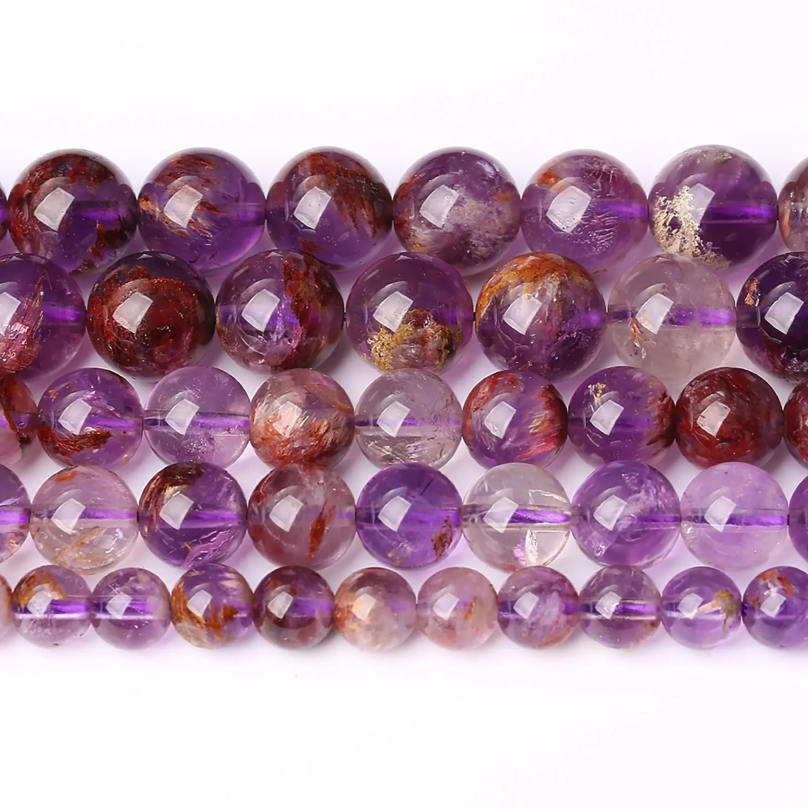 Jiejinyu 86 Perline di Cristallo Fantasma Viola in Pietra Naturale 4mm - immagine 1