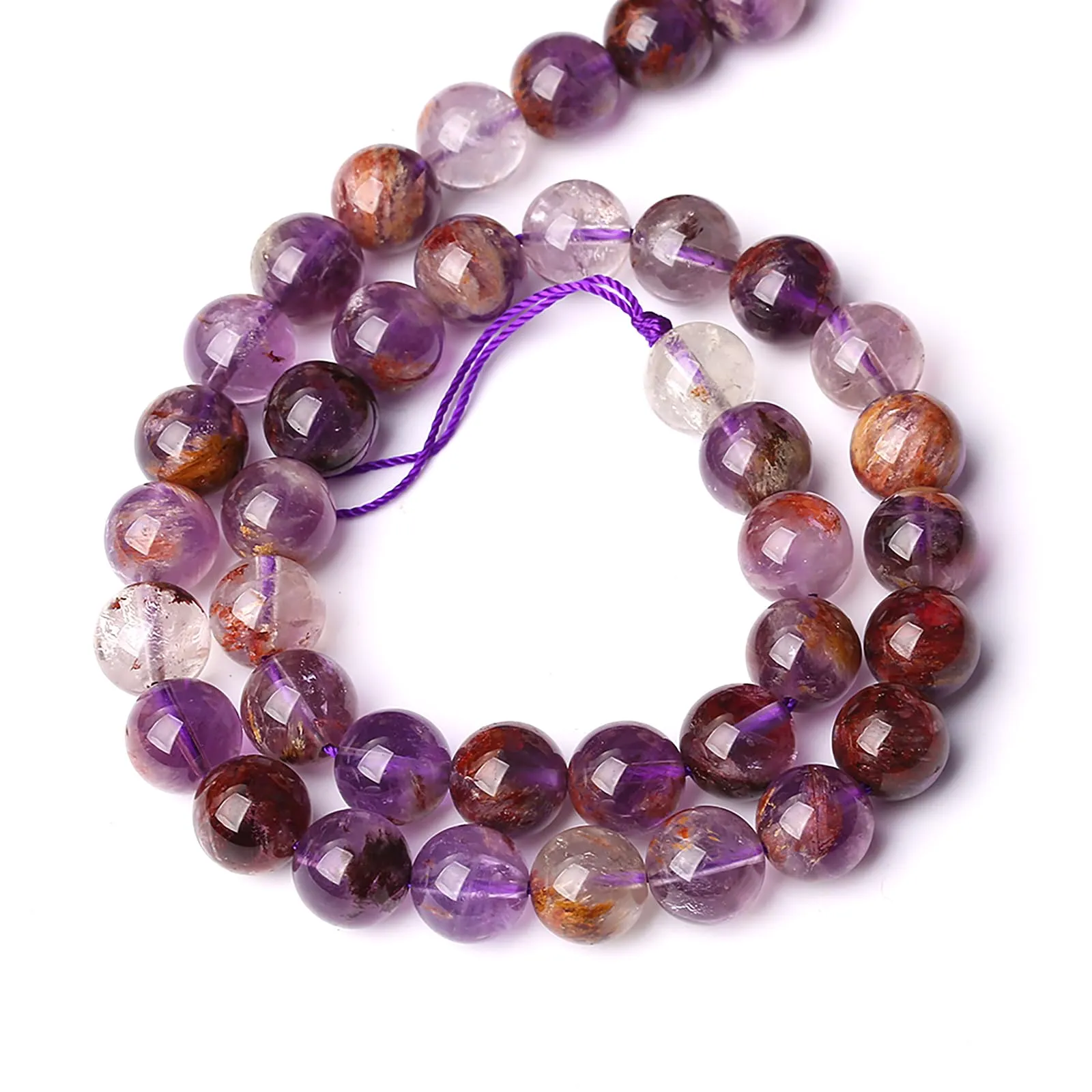 Jiejinyu 86 Perline di Cristallo Fantasma Viola in Pietra Naturale 4mm - immagine 2