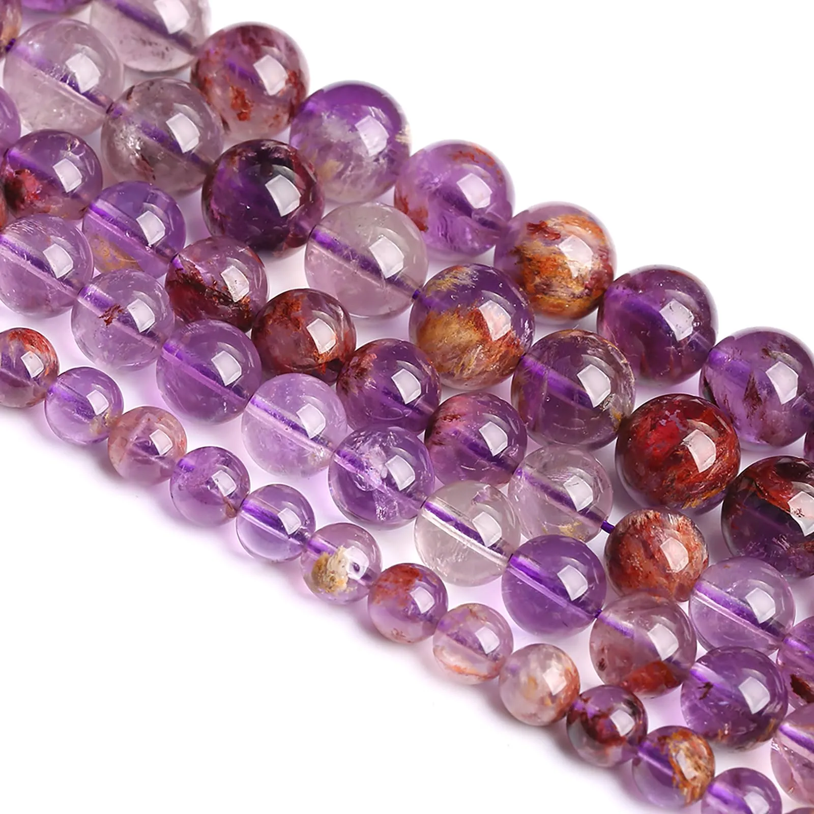 Jiejinyu 86 Perline di Cristallo Fantasma Viola in Pietra Naturale 4mm - immagine 3