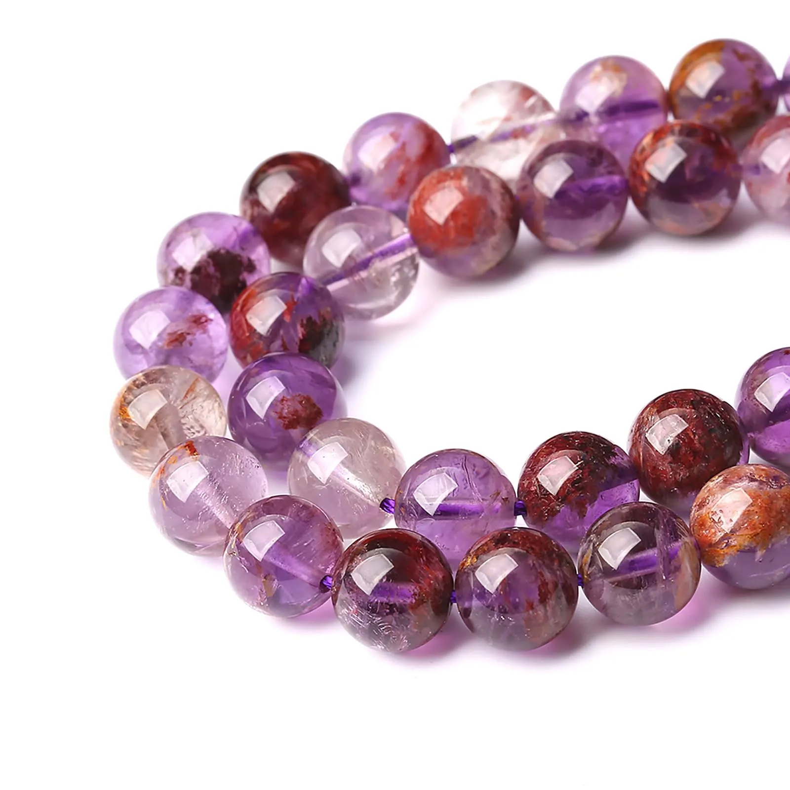 Jiejinyu 86 Perline di Cristallo Fantasma Viola in Pietra Naturale 4mm - immagine 5