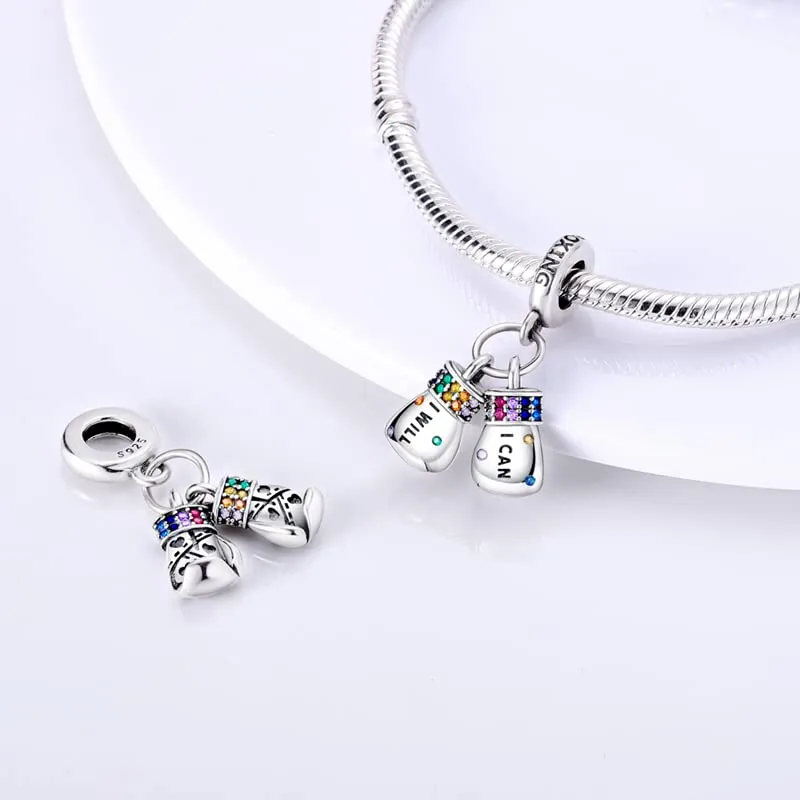 KUNSIR Bead Charm in Argento Sterling 925 con Cubic Zirconia per Braccialetti e Collane Europei - immagine 2