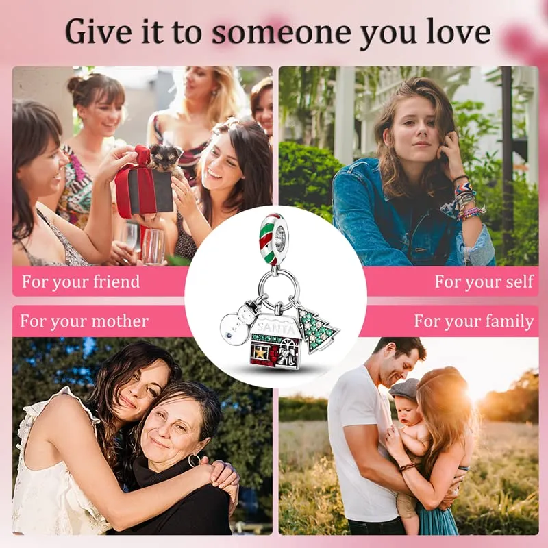KUNSIR Bead Charm Ciondolo Argento Sterling 925 con Cubic Zirconia per Braccialetti e Collane Europei - immagine 6