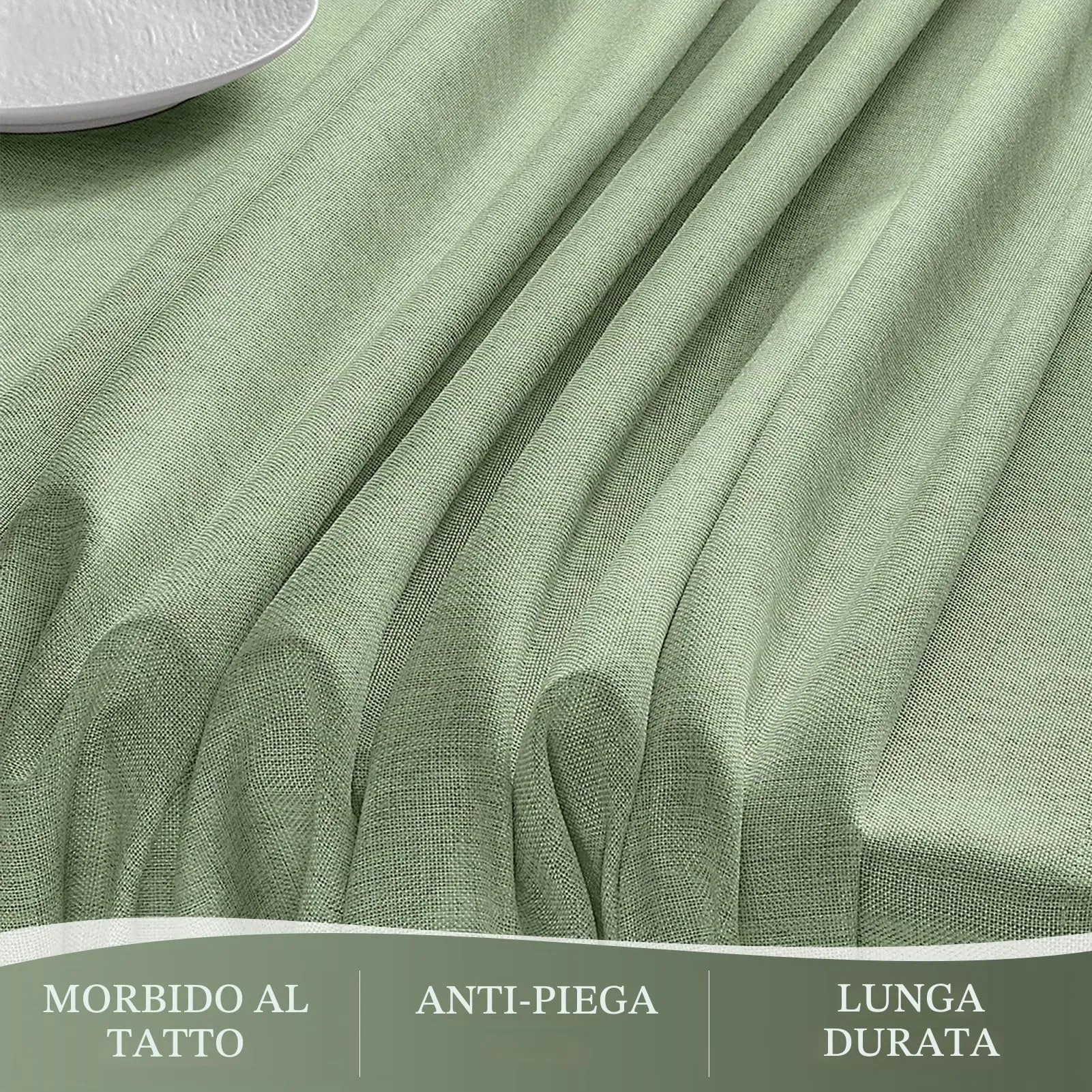 Softalker Tovaglia rettangolare in finto lino impermeabile e antimacchia, 132 x 178 cm - immagine 4