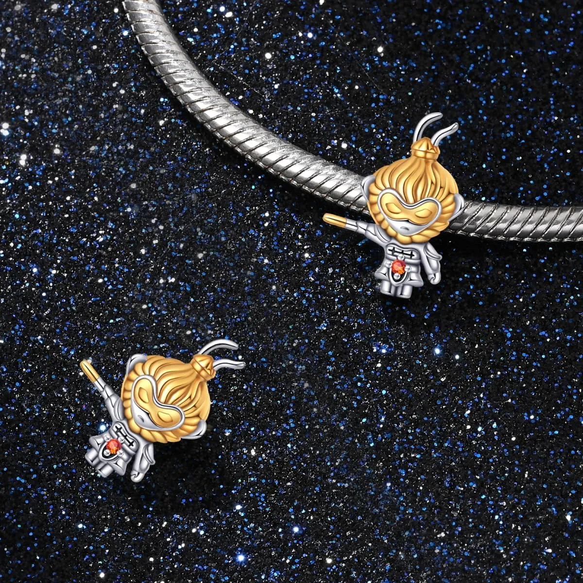 TINSLO Bead Charm in Argento Sterling 925 con Cubic Zirconia per Braccialetti e Collane Europee - immagine 2