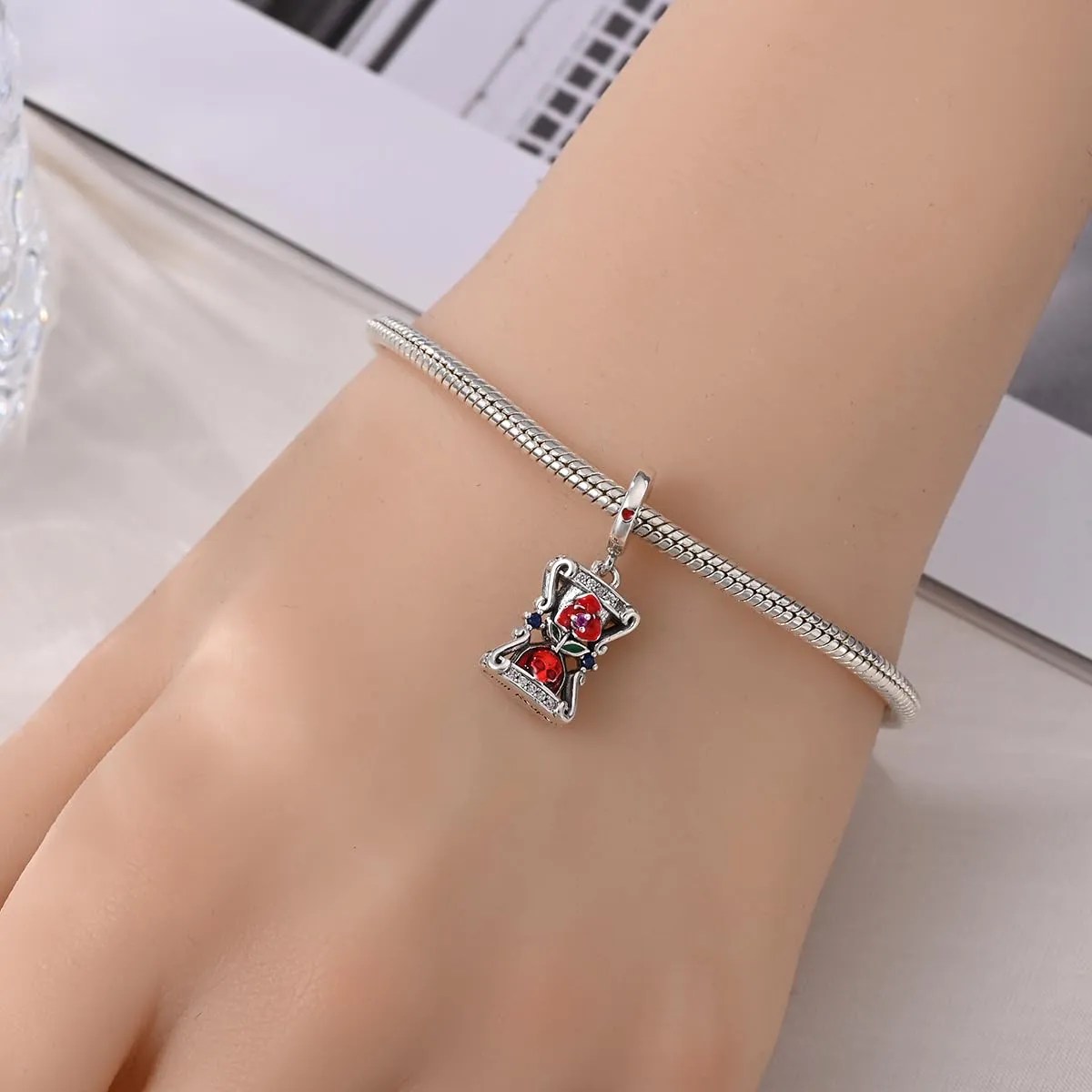 TINSLO Bead Charm in Argento Sterling 925 con Cubic Zirconia per Braccialetti e Collane Europee - immagine 4