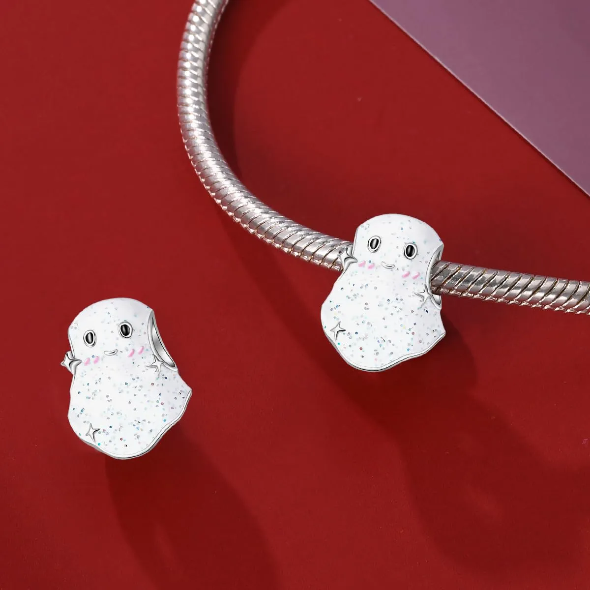 TINSLO Bead Charm in Argento Sterling 925 con Cubic Zirconia per Braccialetti e Collane Europee - immagine 2