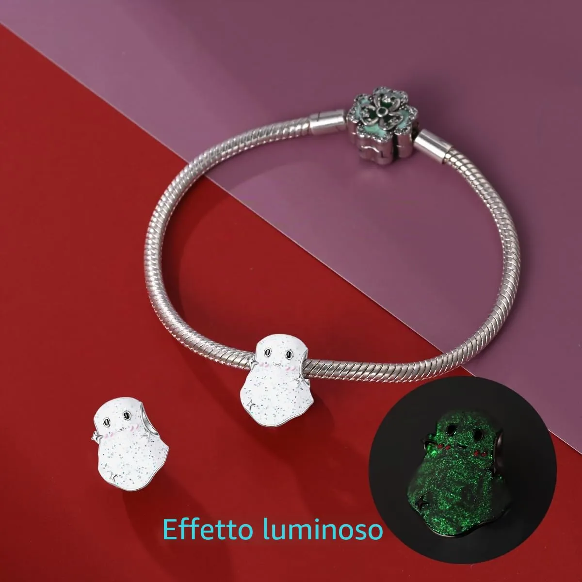 TINSLO Bead Charm in Argento Sterling 925 con Cubic Zirconia per Braccialetti e Collane Europee - immagine 3