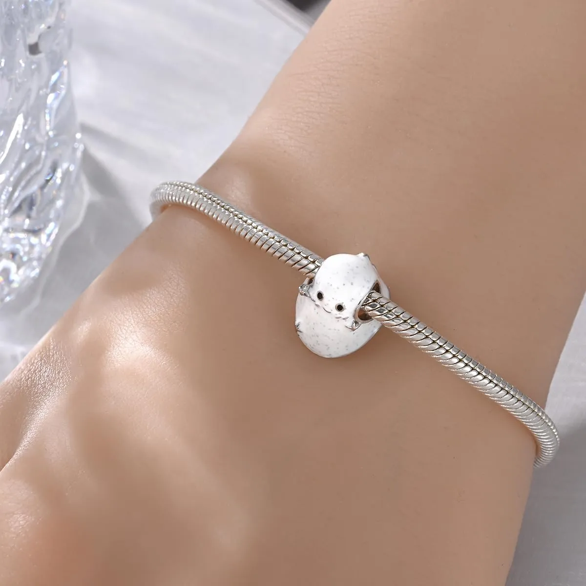 TINSLO Bead Charm in Argento Sterling 925 con Cubic Zirconia per Braccialetti e Collane Europee - immagine 5